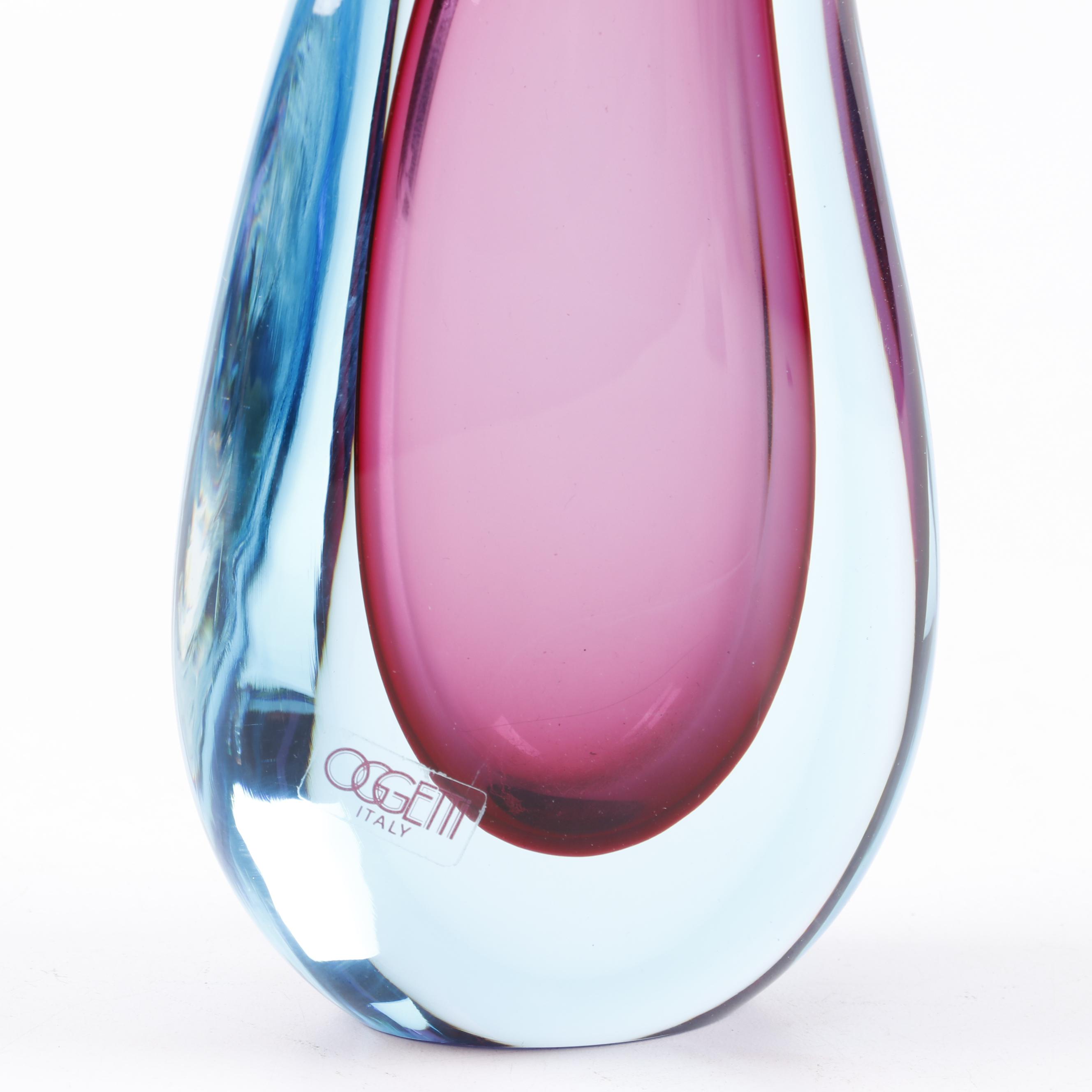 Luigi Onesto Oggetti Murano Encased Glass Vase