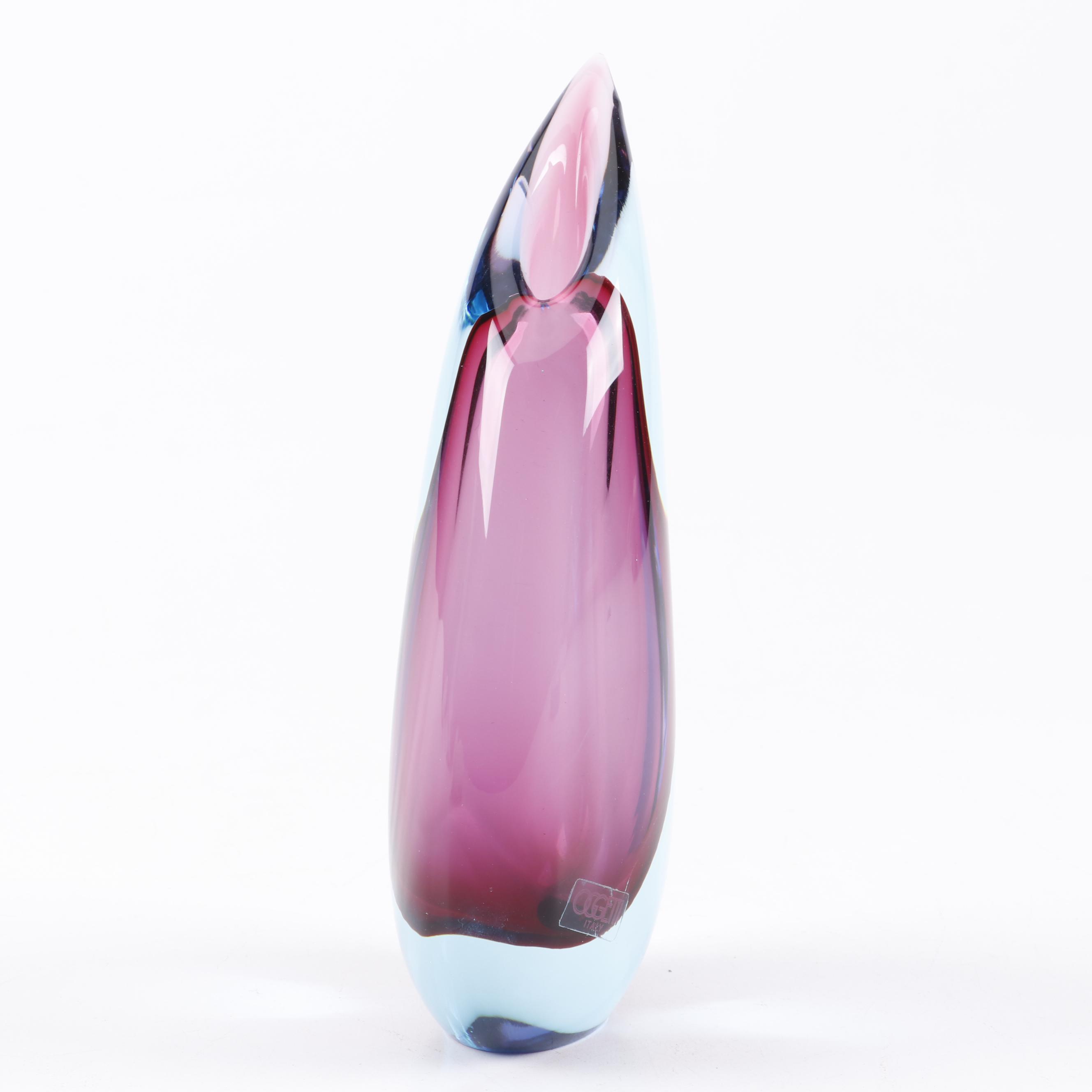 Luigi Onesto Oggetti Murano Encased Glass Vase