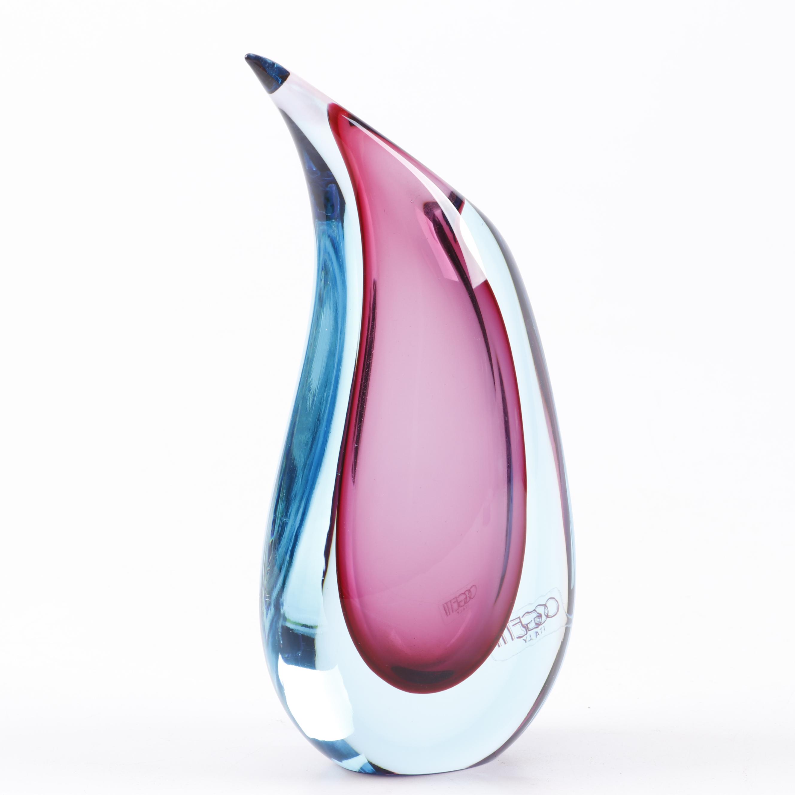 Luigi Onesto Oggetti Murano Encased Glass Vase