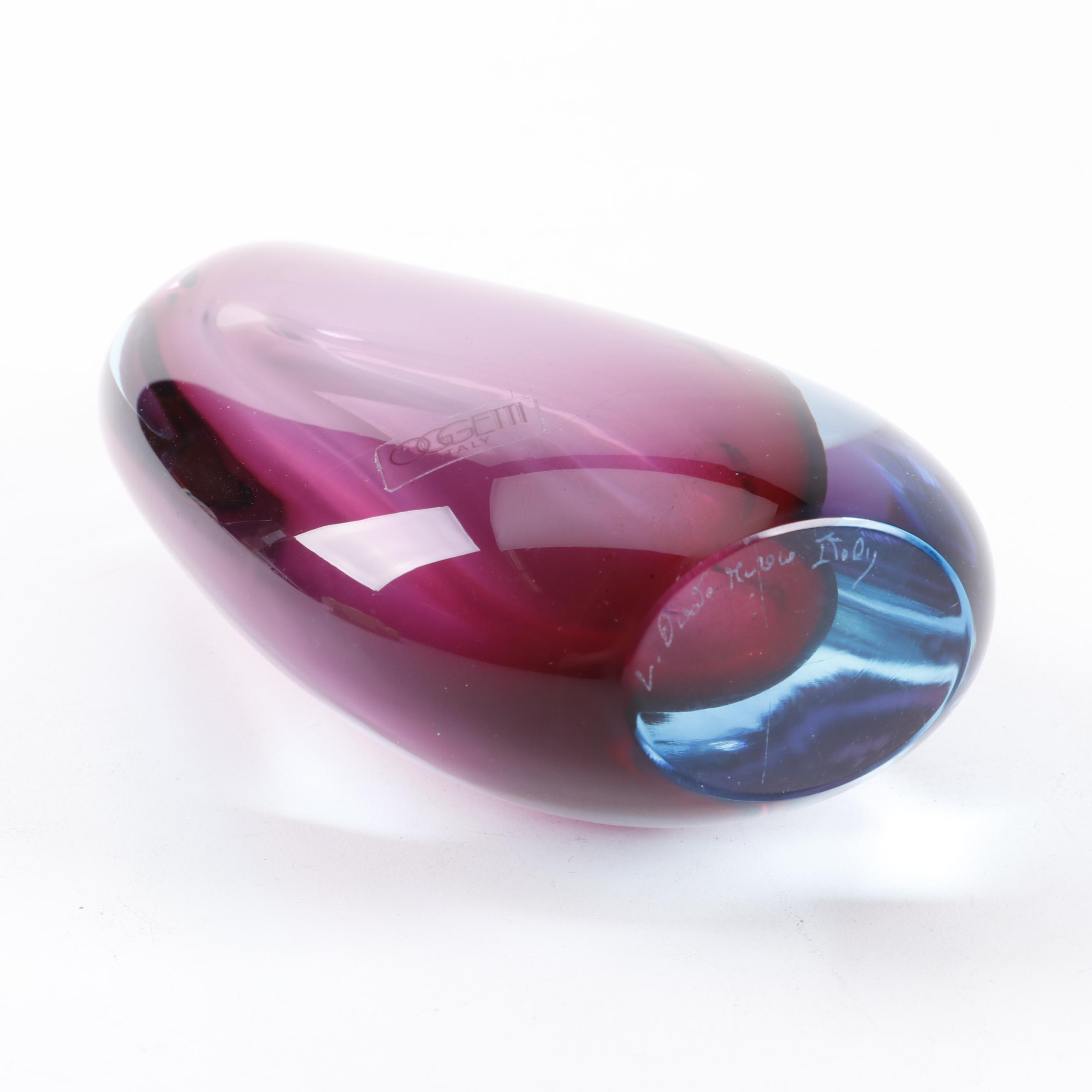 Luigi Onesto Oggetti Murano Encased Glass Vase