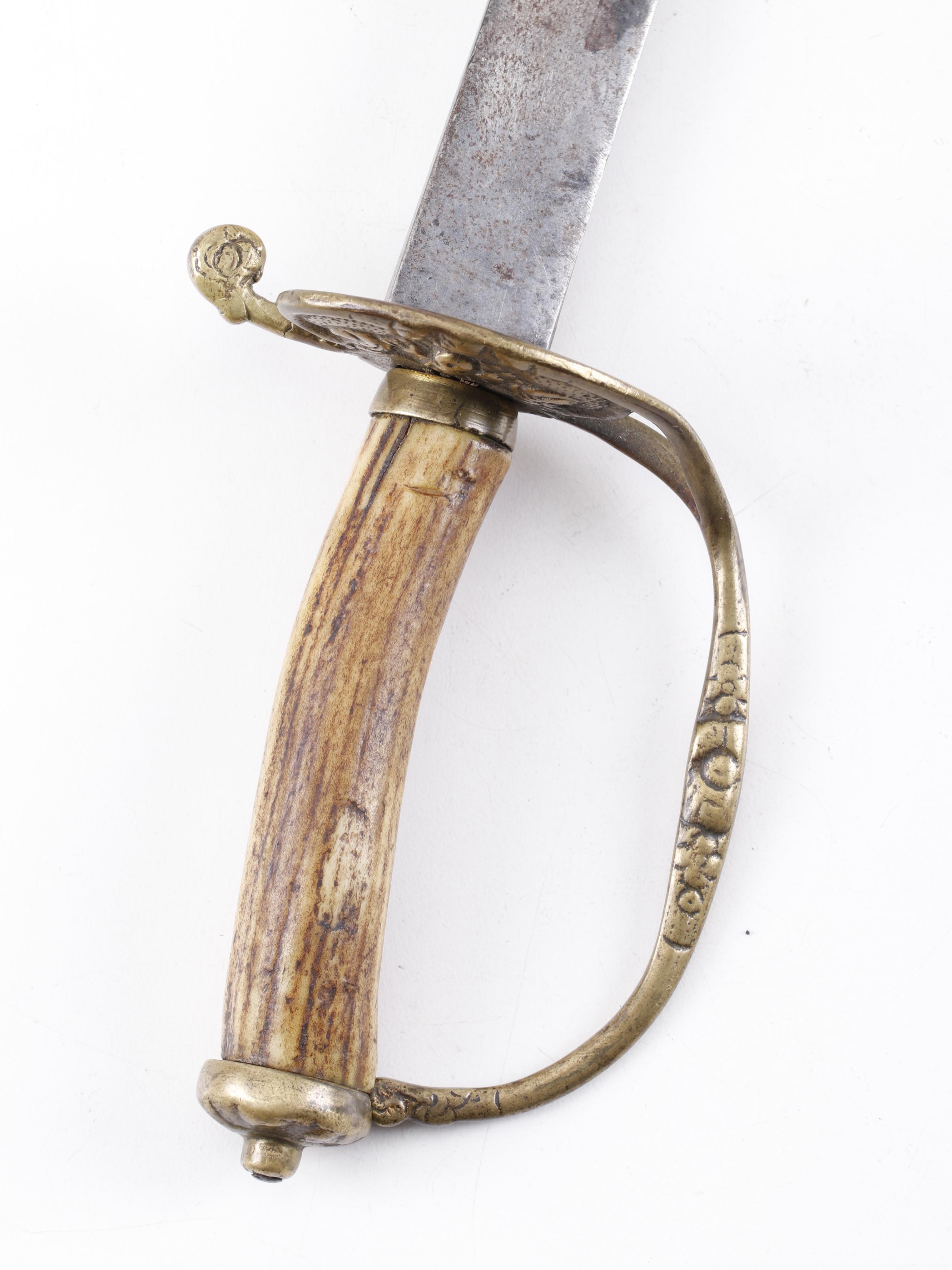 Revolutionary War Era Stag Handle Hunting Sword, 18th Century