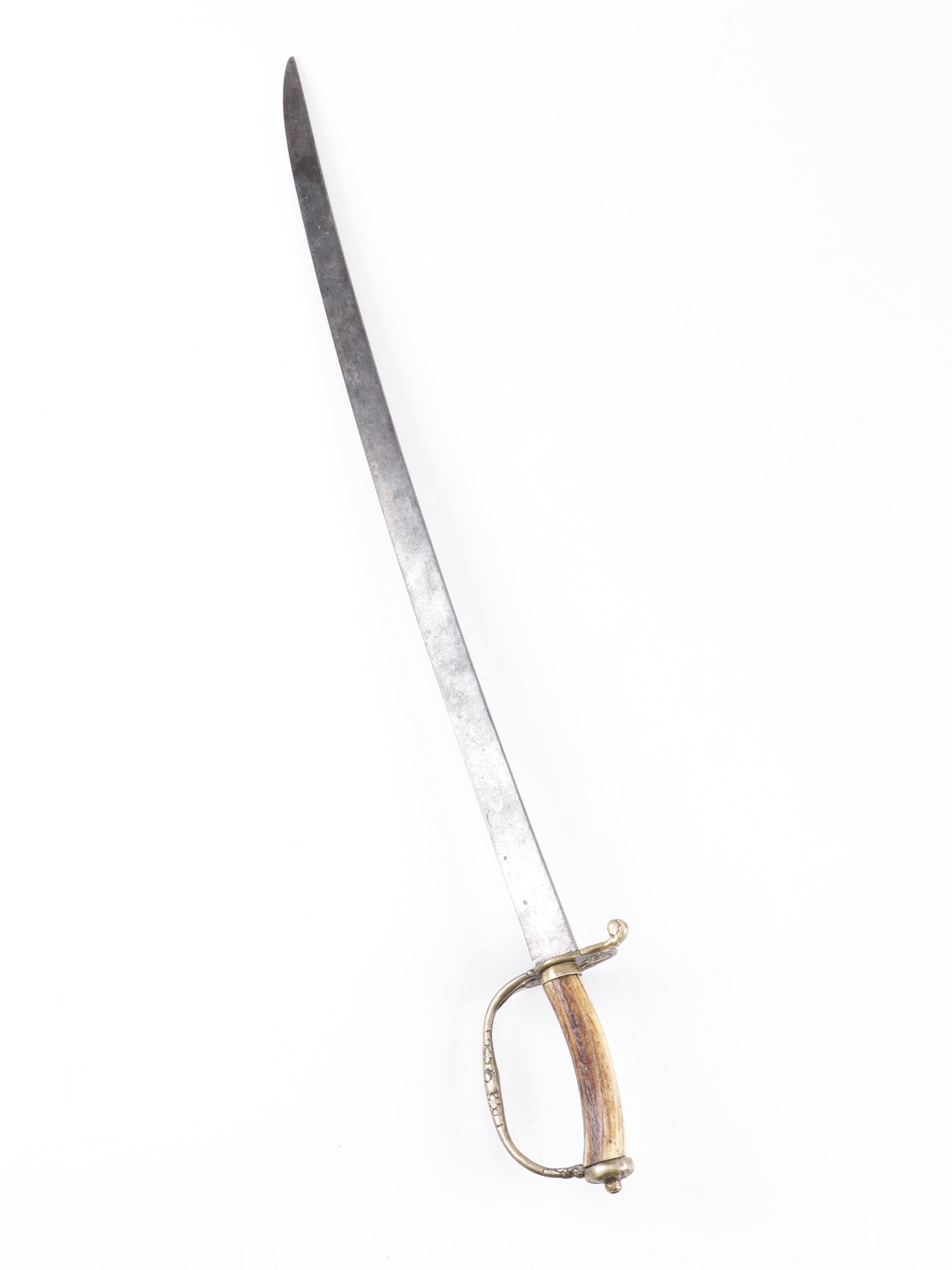 Revolutionary War Era Stag Handle Hunting Sword, 18th Century