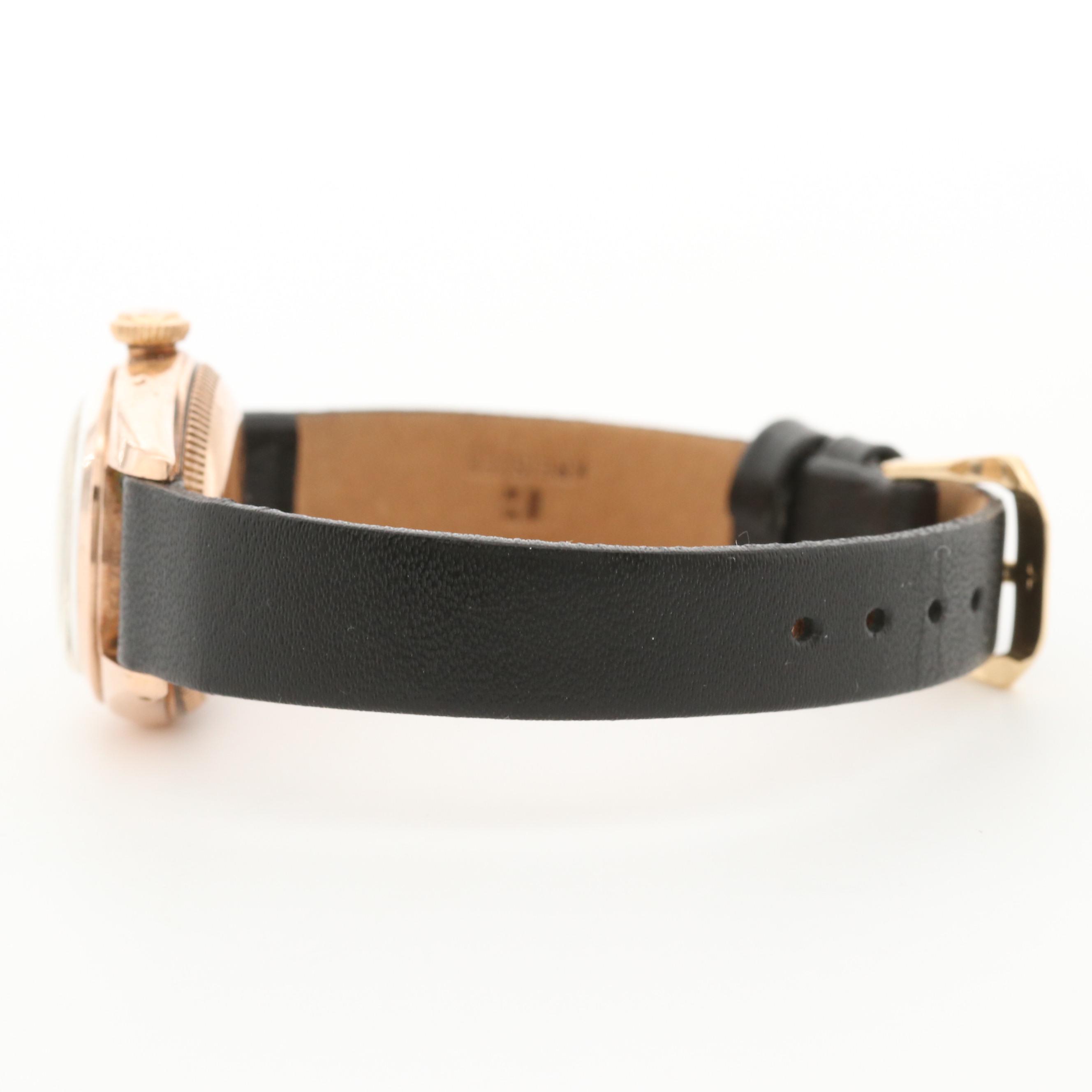 Vintage Rolex Oyster Perpetual Bubbleback 14K Rose Gold Automatic Watch