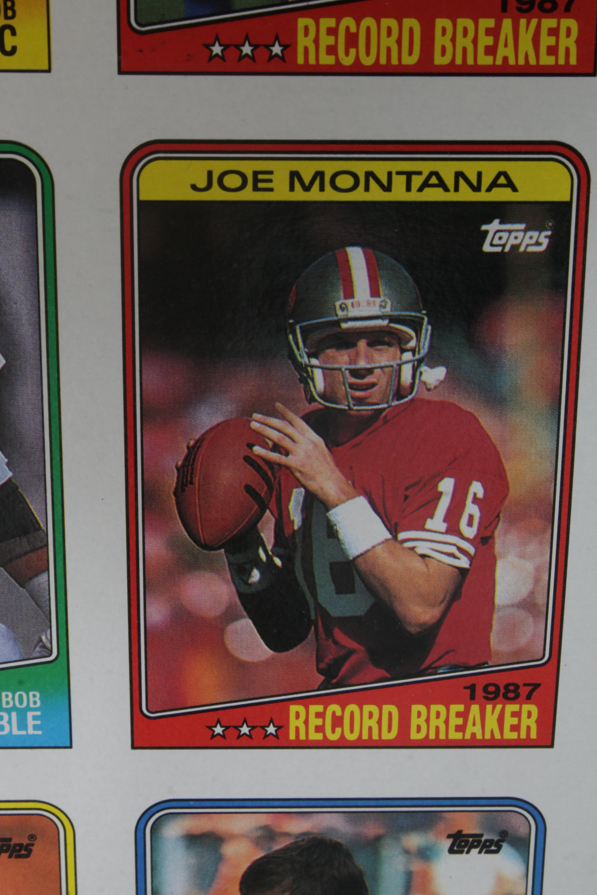 1988 Topps Uncut NFL Card Sheets Featuring Bo Jackson "Super Rookie" Card