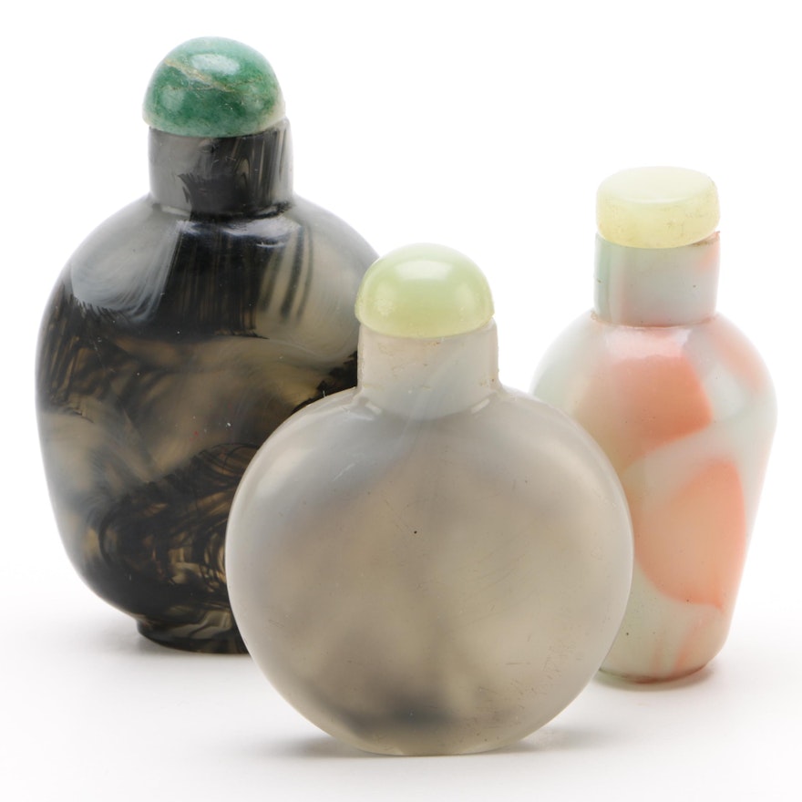 Chinese Glass Snuff Bottles, Vintage