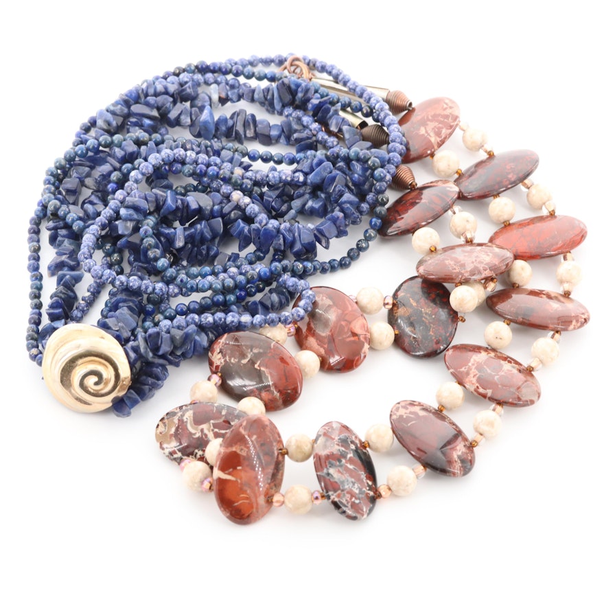 Jasper, Sodalite and Lapis Lazuli Beaded Necklaces