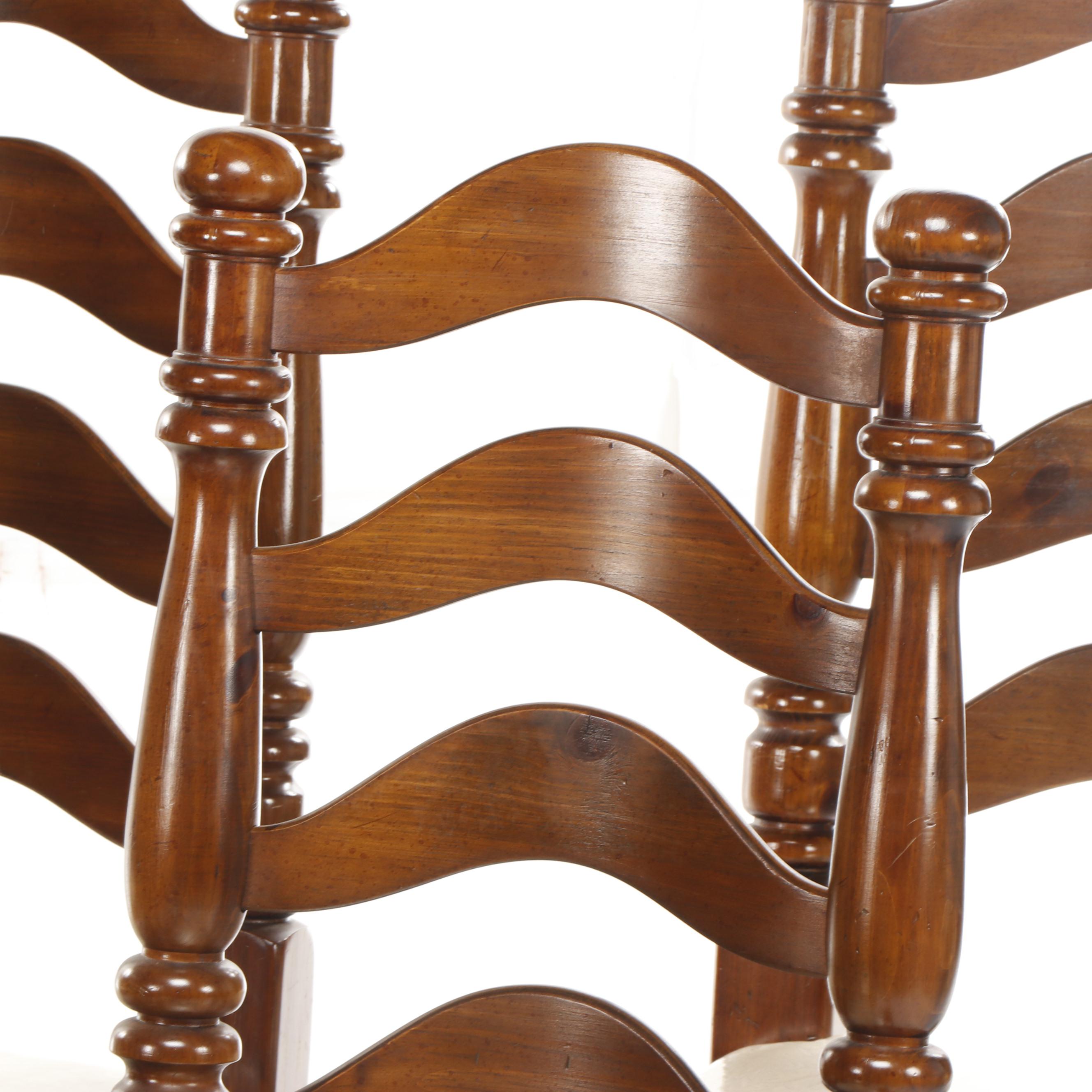 Large Contemporary Farmhouse Ladderback Wooden Dining Chairs