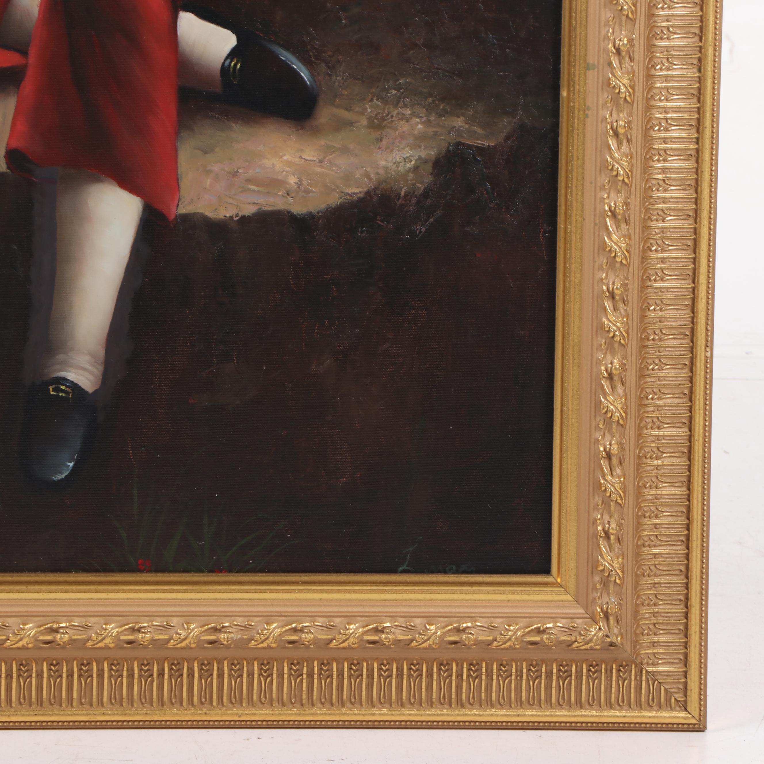 Copy Oil Painting After Sir Thomas Lawrence "The Red Boy"