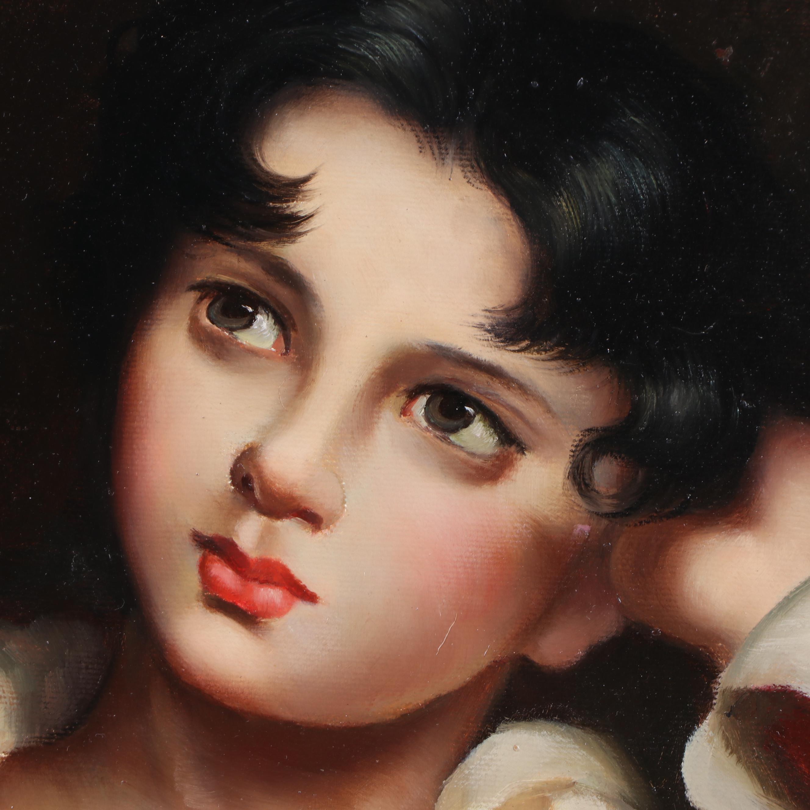 Copy Oil Painting After Sir Thomas Lawrence "The Red Boy"