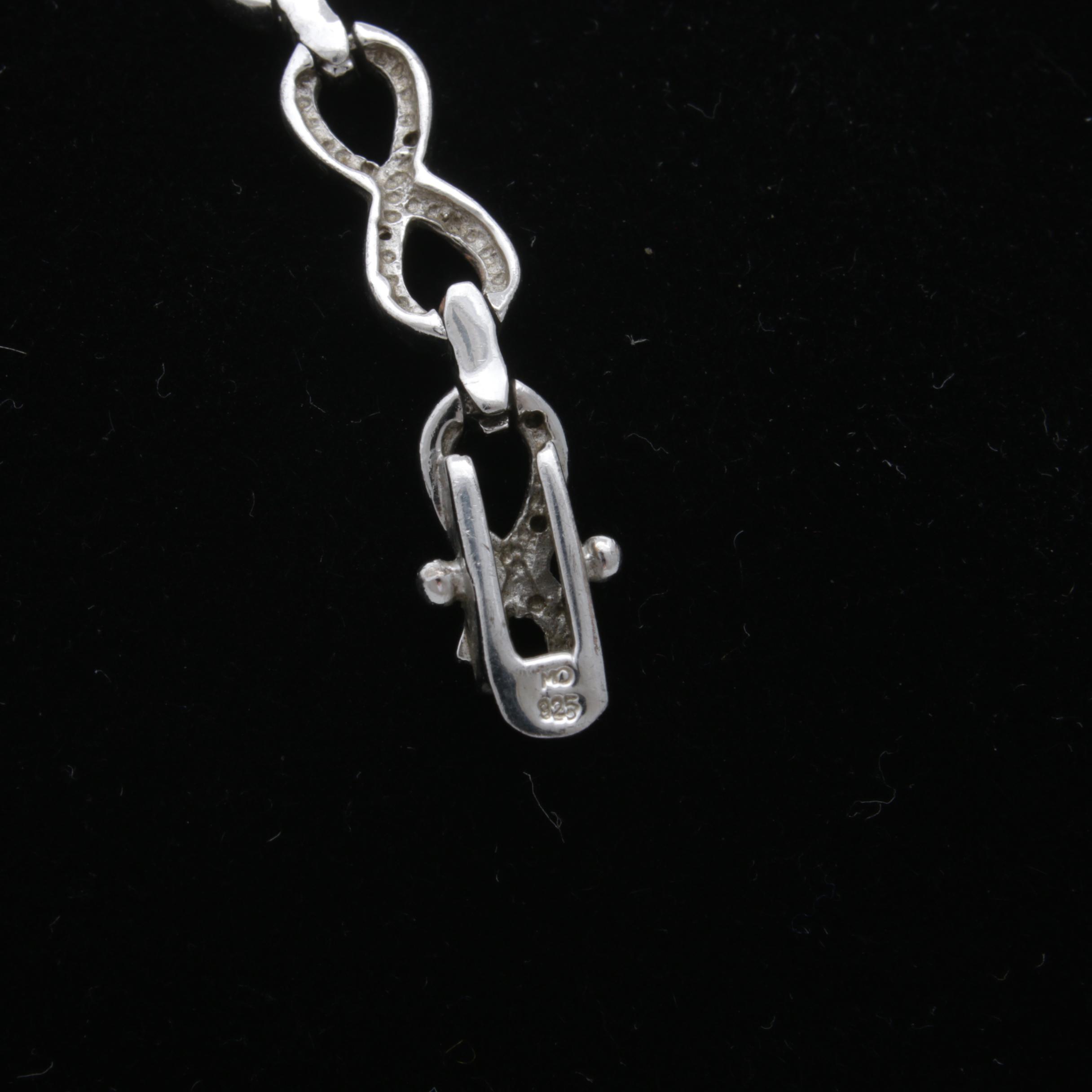 Sterling Silver Diamond Infinity Motif Bracelet