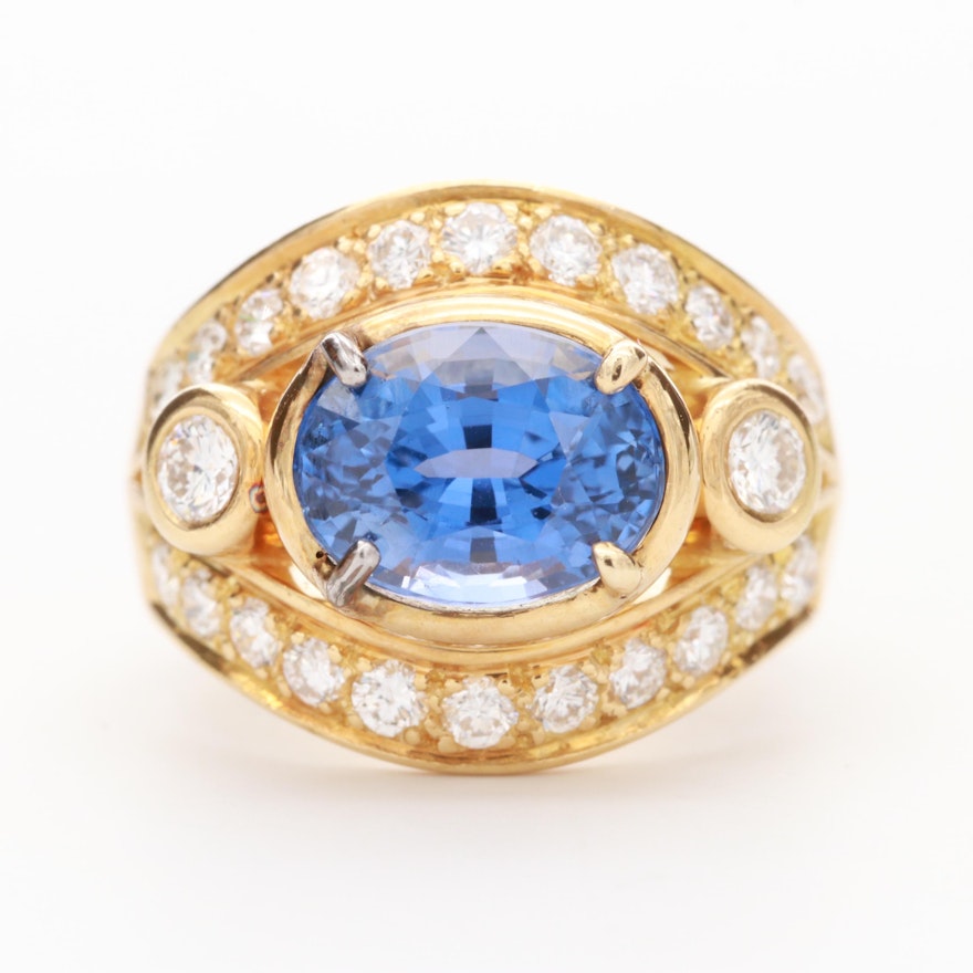 Klaus Murer 18K Yellow Gold 2.72 CT Tanzanite and 1.00 CTW Diamond Ring