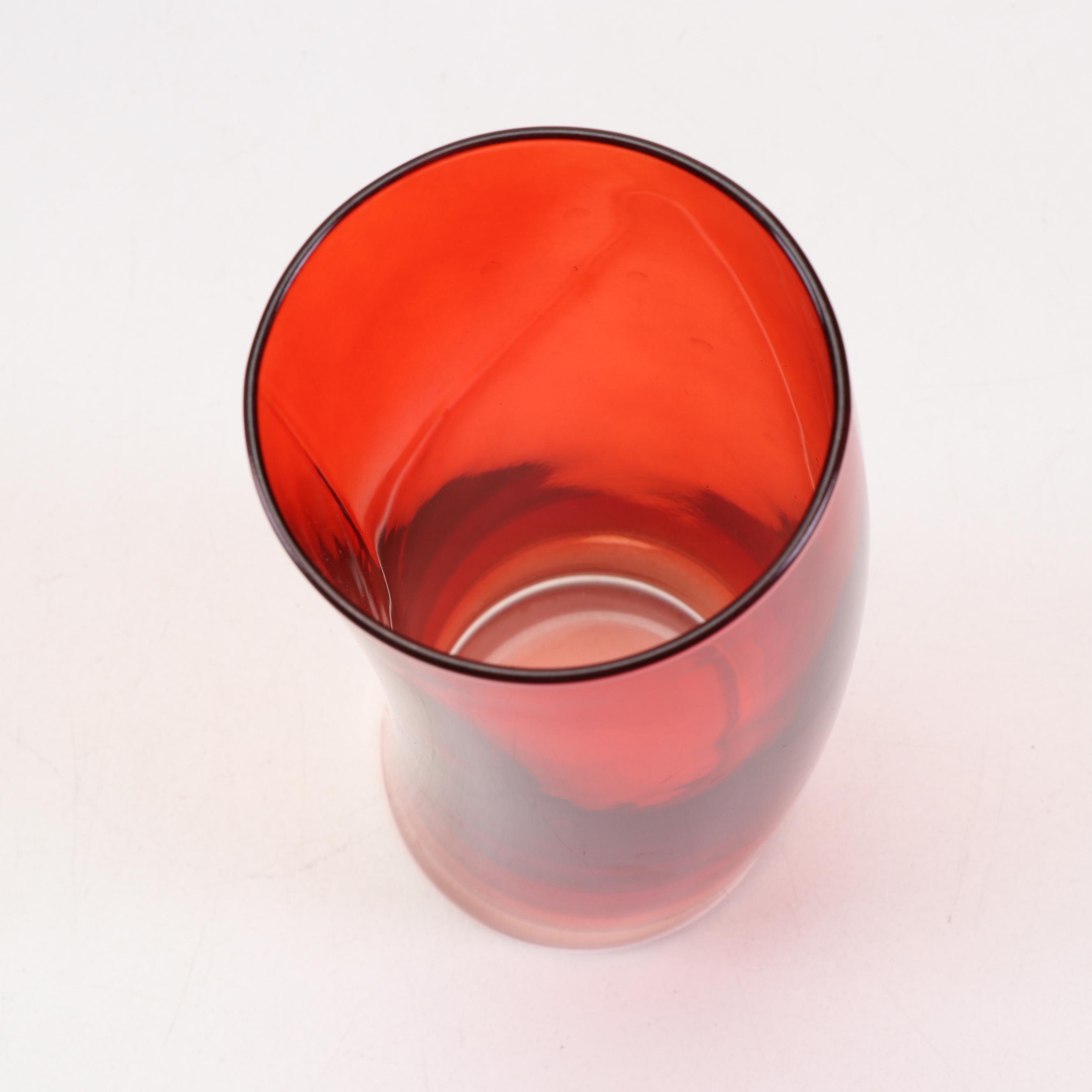 Mid-Century Rainbow Colored Curved Drinking Glasses