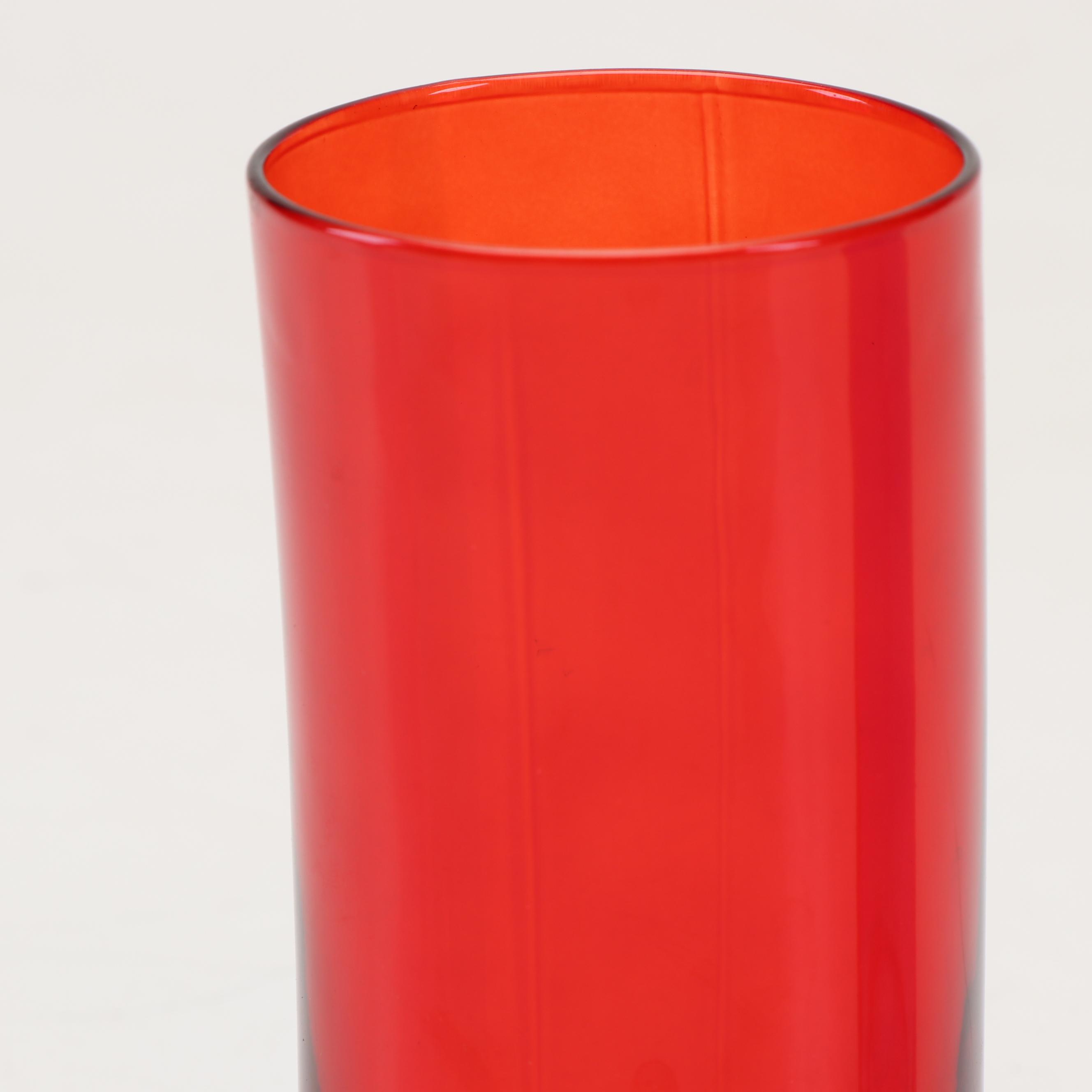 Mid-Century Rainbow Colored Curved Drinking Glasses