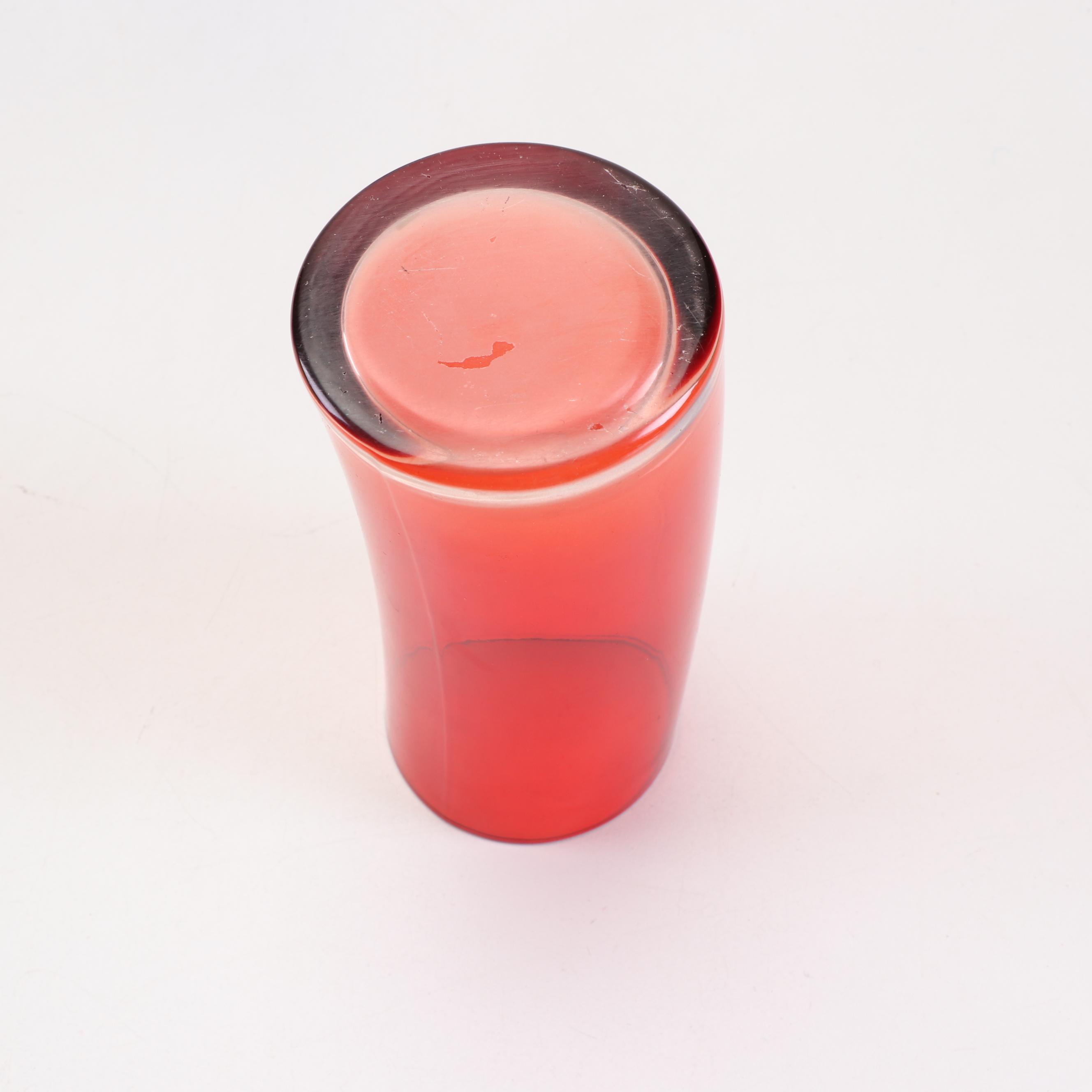 Mid-Century Rainbow Colored Curved Drinking Glasses