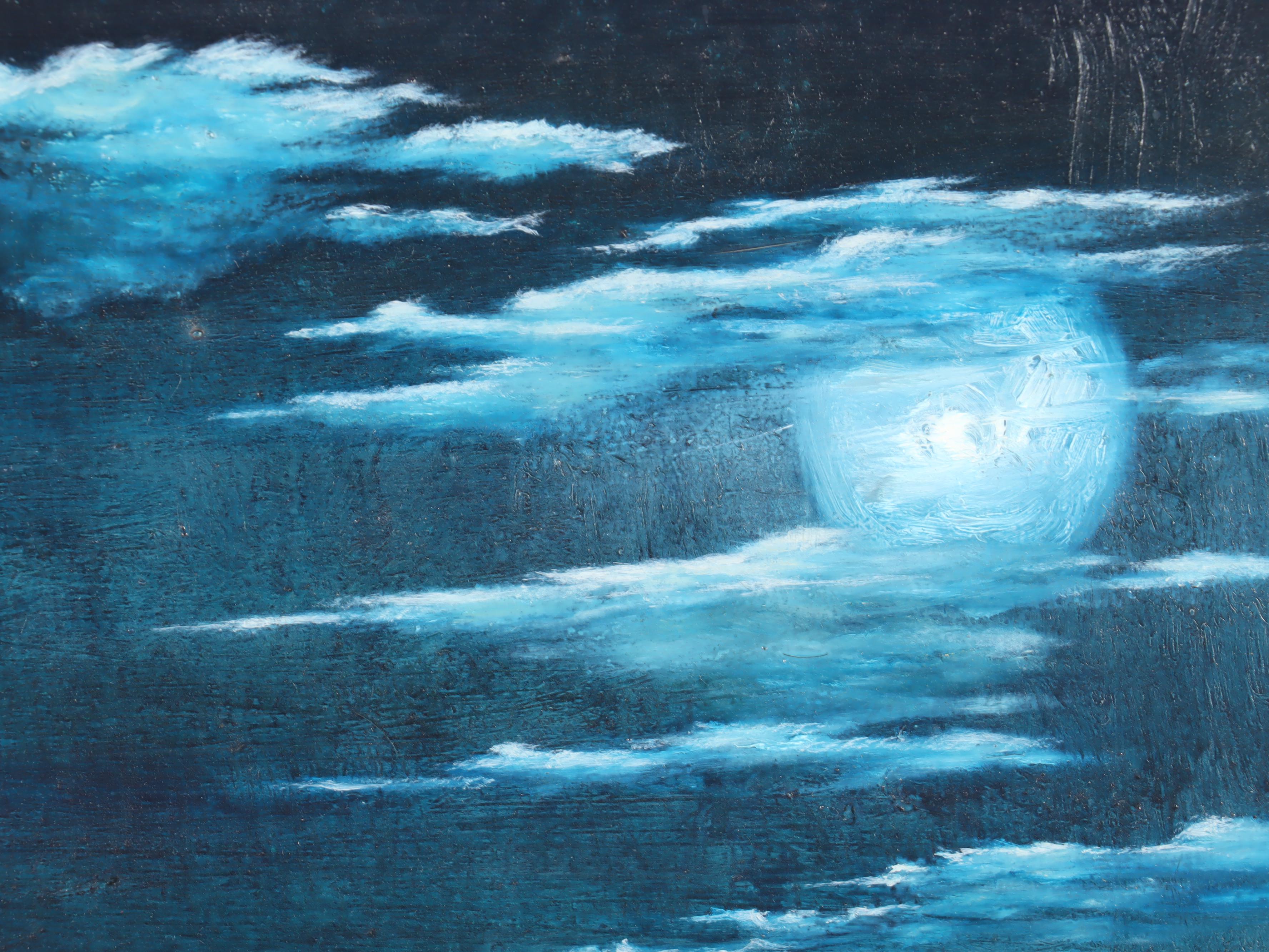 Harry Breen Moonlit Landscape Oil Painting