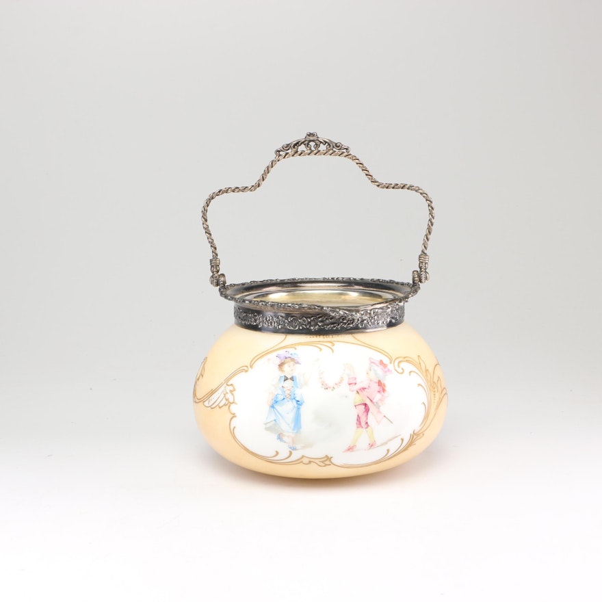 Mount Washington Burmese Glass Biscuit Jar, Late 19th Century