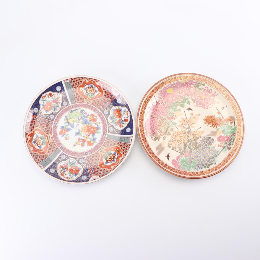 Japanese Imari and Satsuma Ceramic Charger Plates