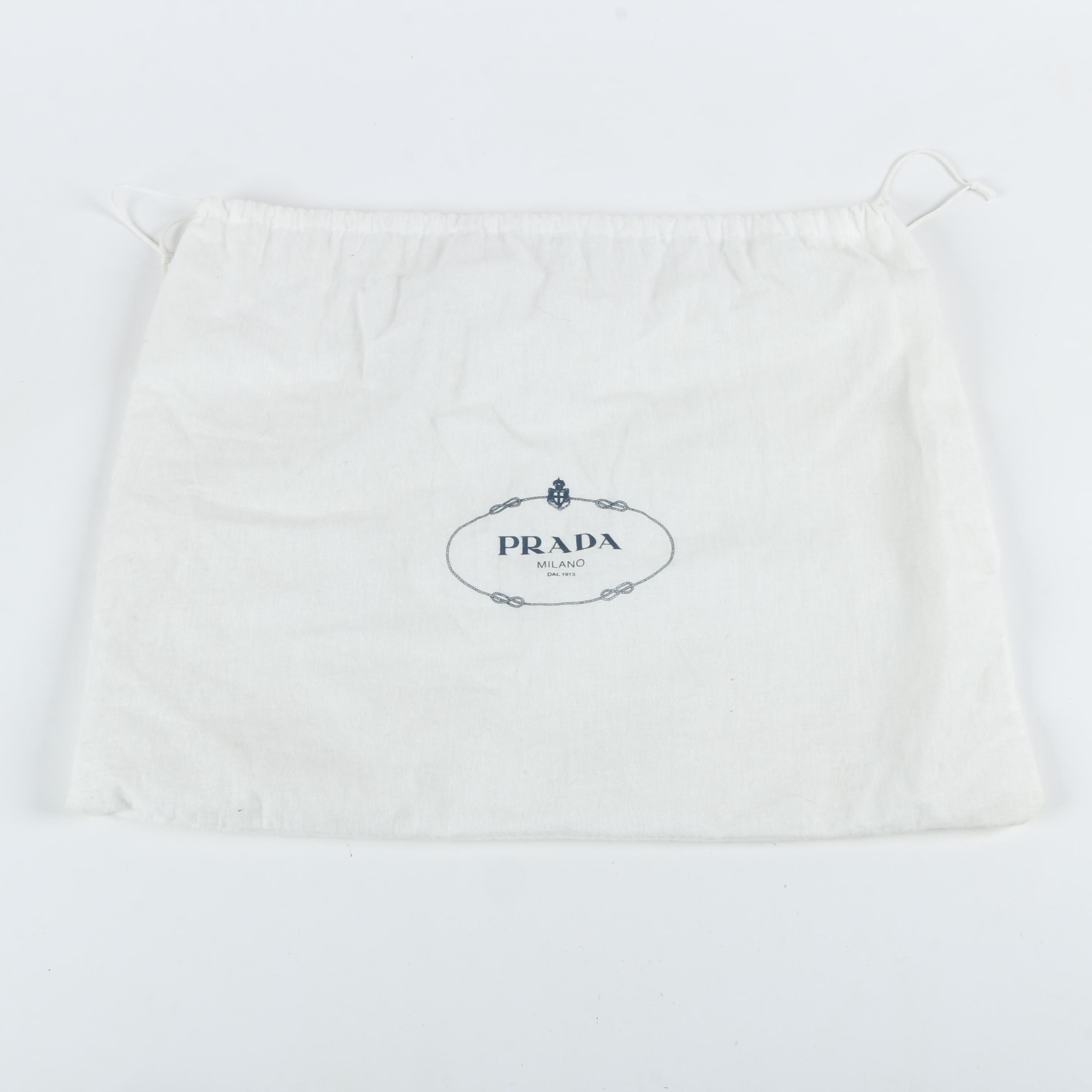 Prada Black Patent Leather Logo Embossed Satchel