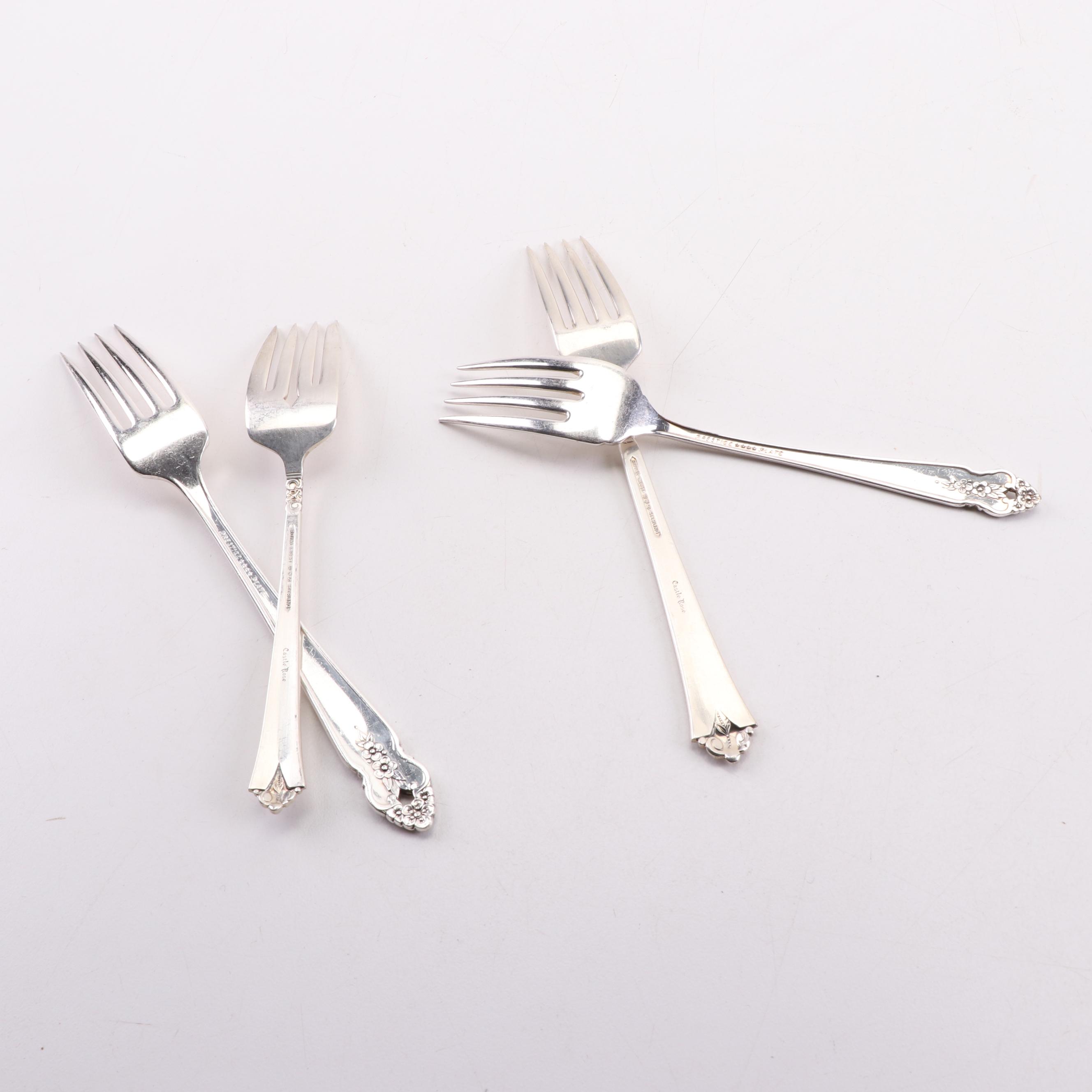 Royal Crest "Castle Rose" Sterling Silver Flatware and Prestige Silver Plate