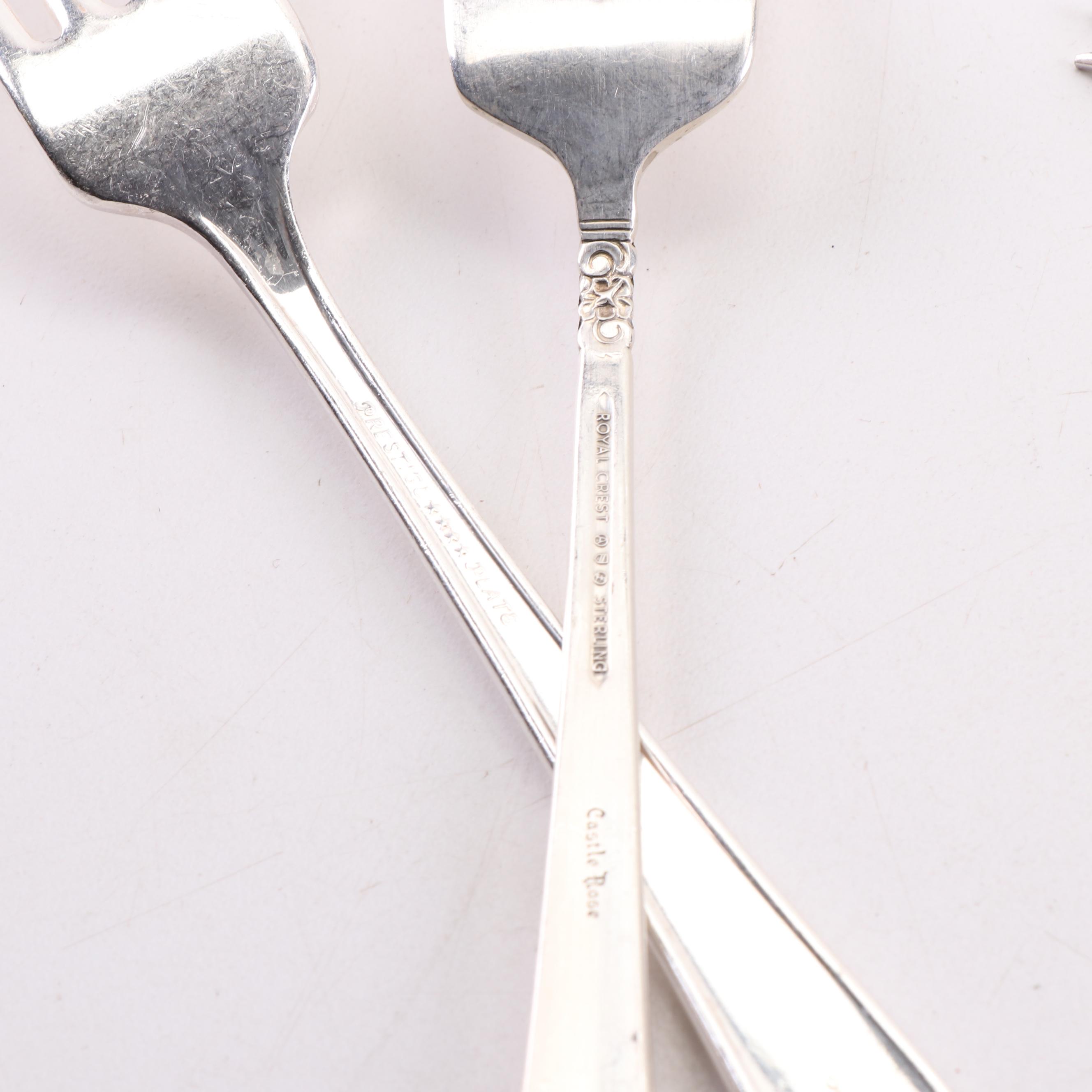 Royal Crest "Castle Rose" Sterling Silver Flatware and Prestige Silver Plate