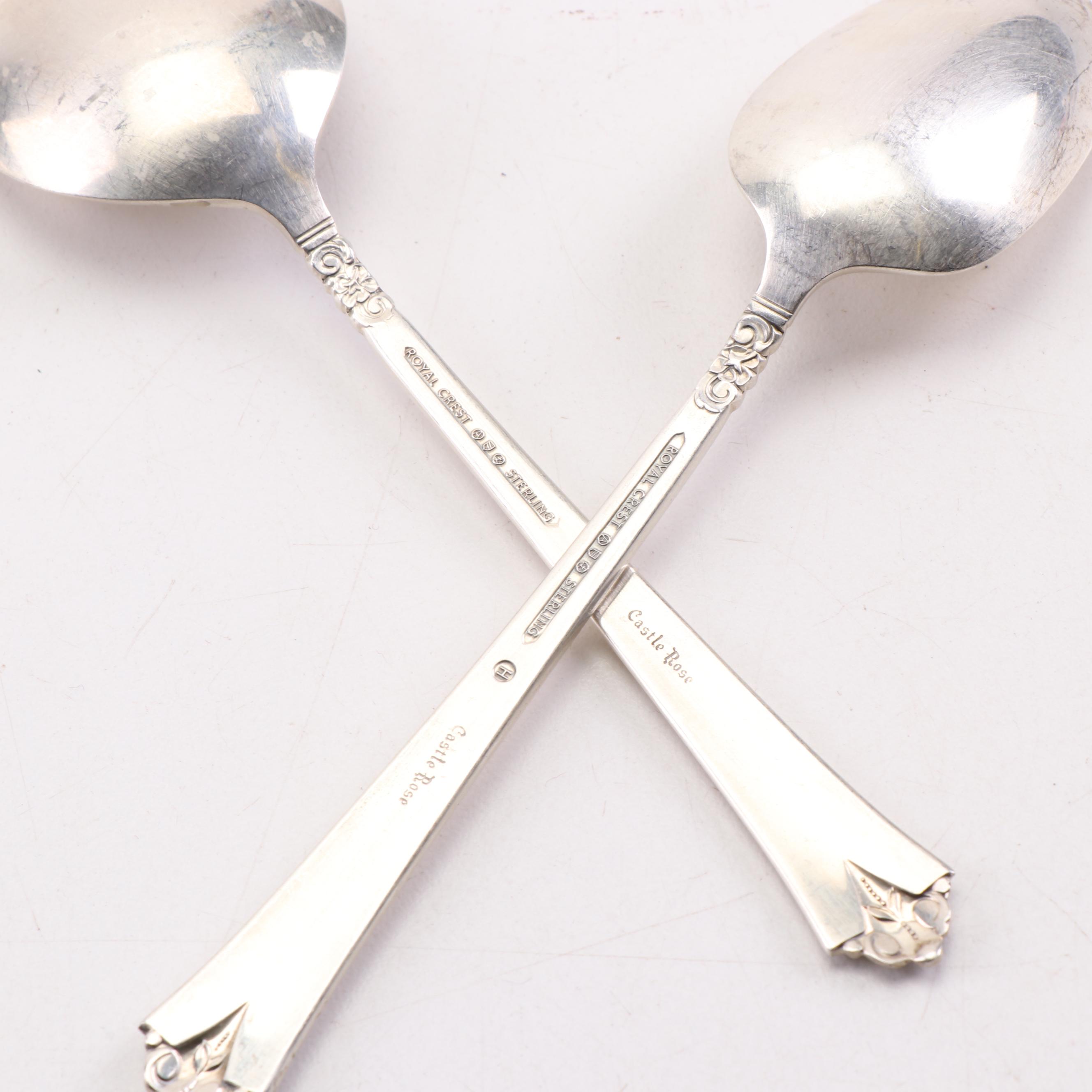 Royal Crest "Castle Rose" Sterling Silver Flatware and Prestige Silver Plate