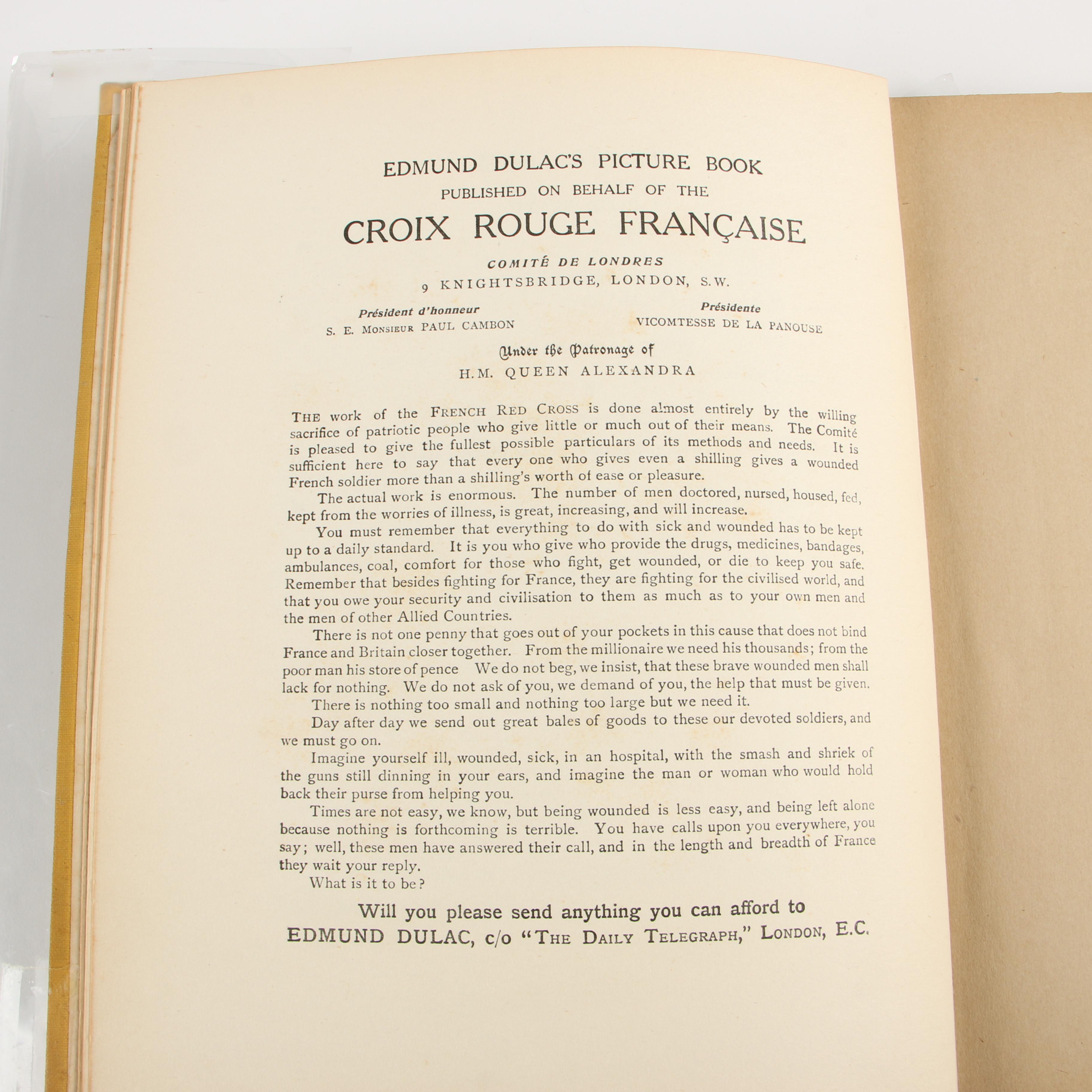 1915 "Edmund Dulac's Picture-Book for the French Red Cross" Anthology