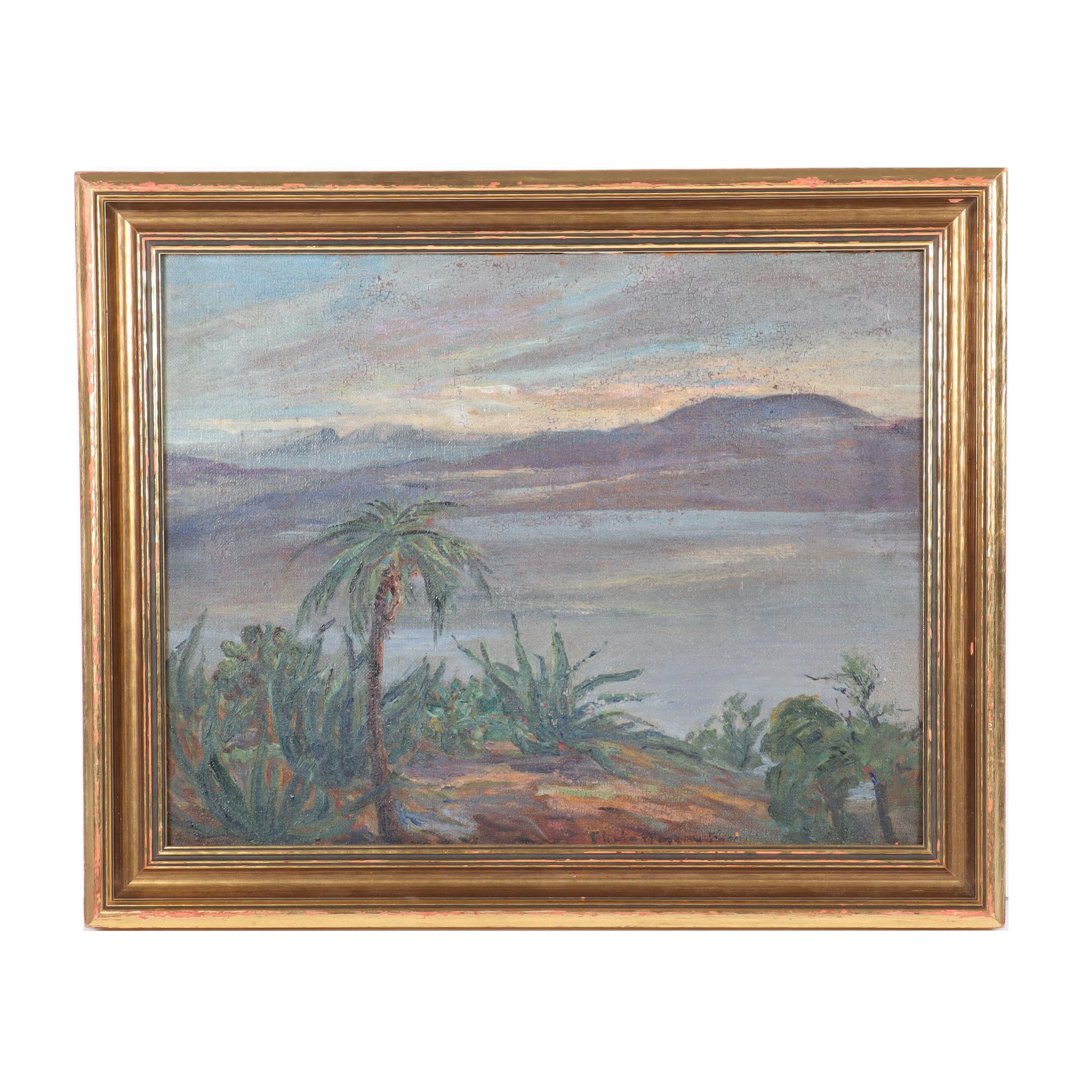 Landscape with Palm Trees Oil Painting