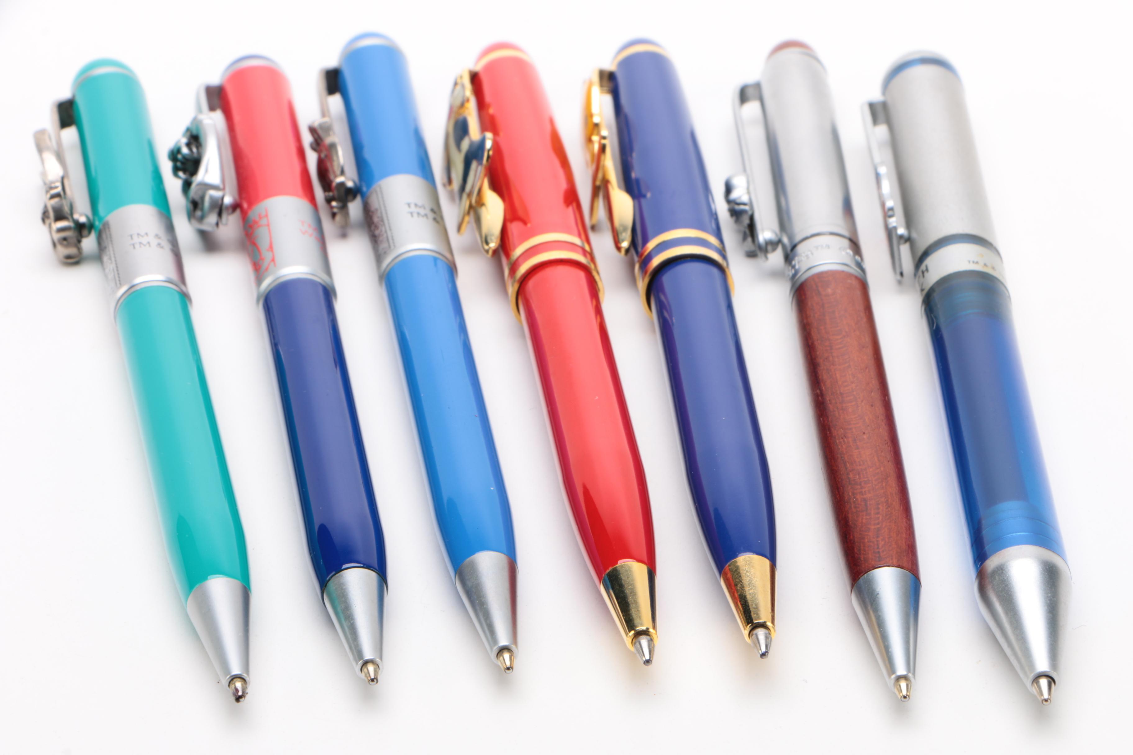 Character Ballpoint Pens Including Disney and Warner Brothers, 1990s
