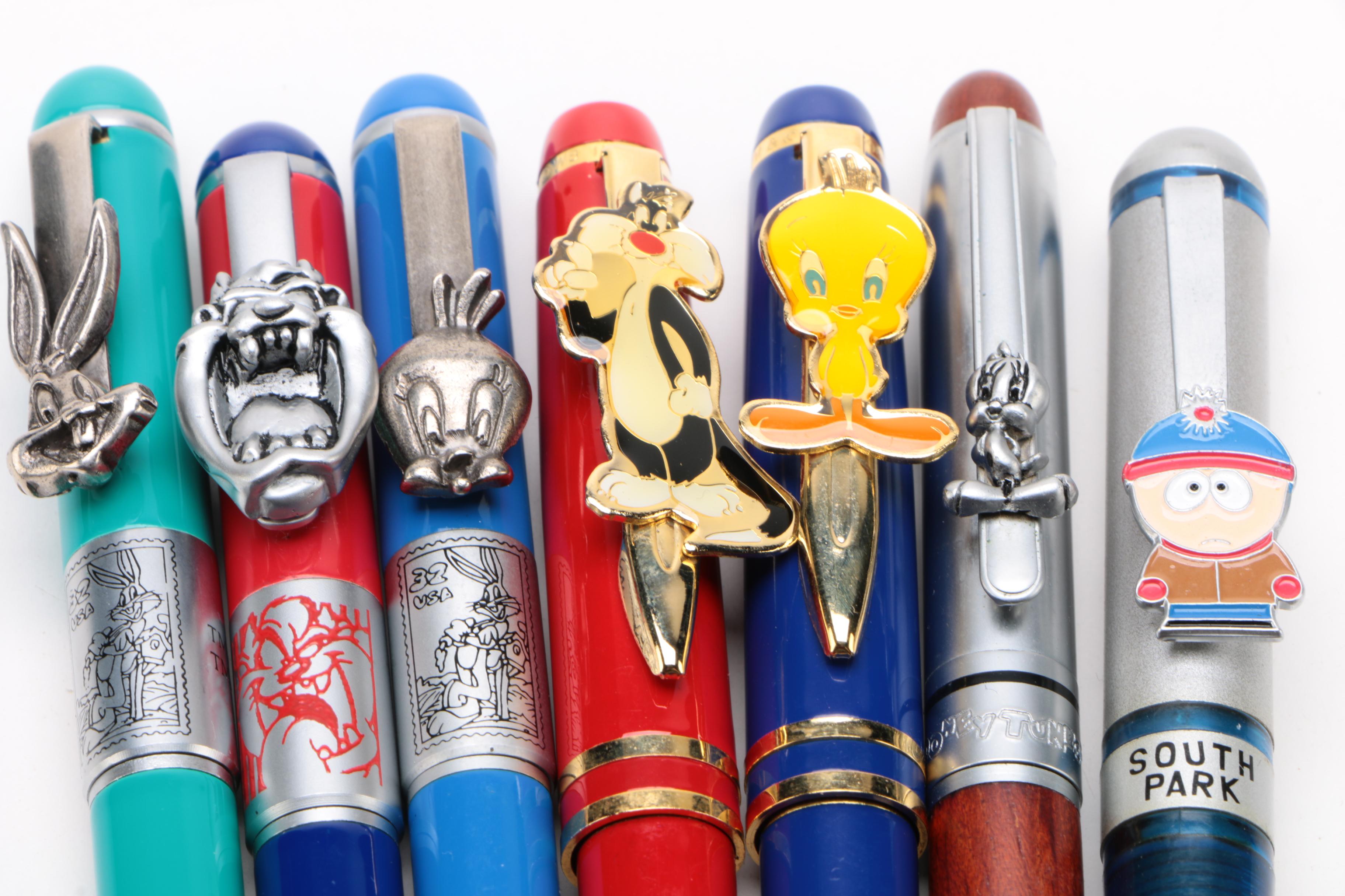 Character Ballpoint Pens Including Disney and Warner Brothers, 1990s