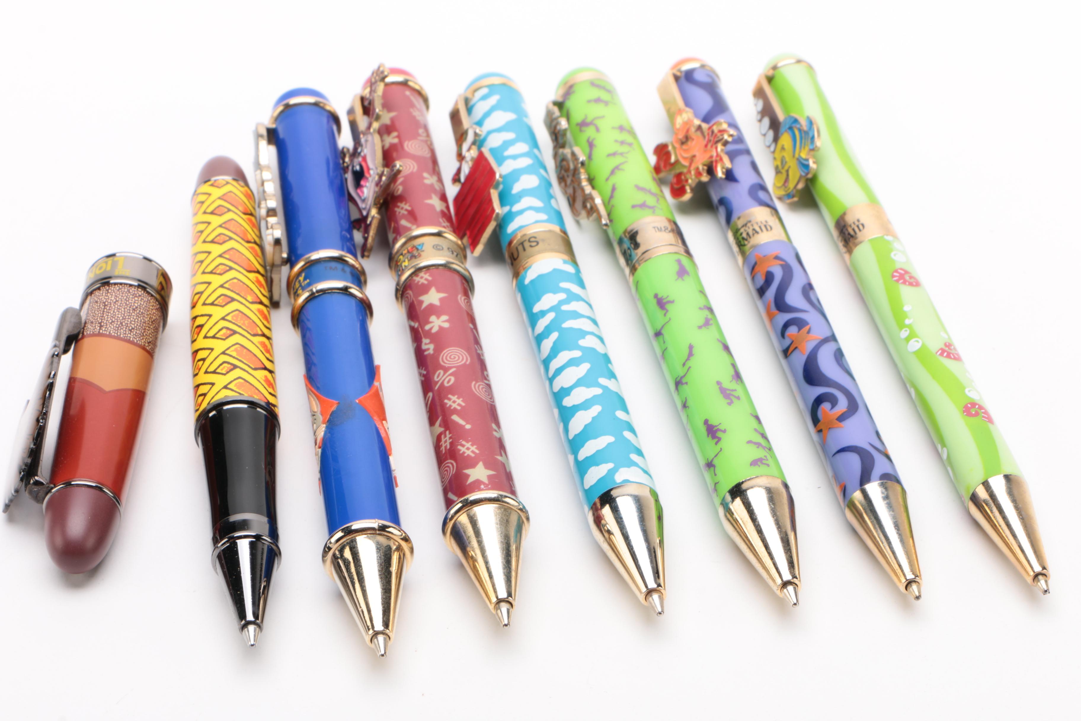 Character Ballpoint Pens Including Disney and Warner Brothers, 1990s