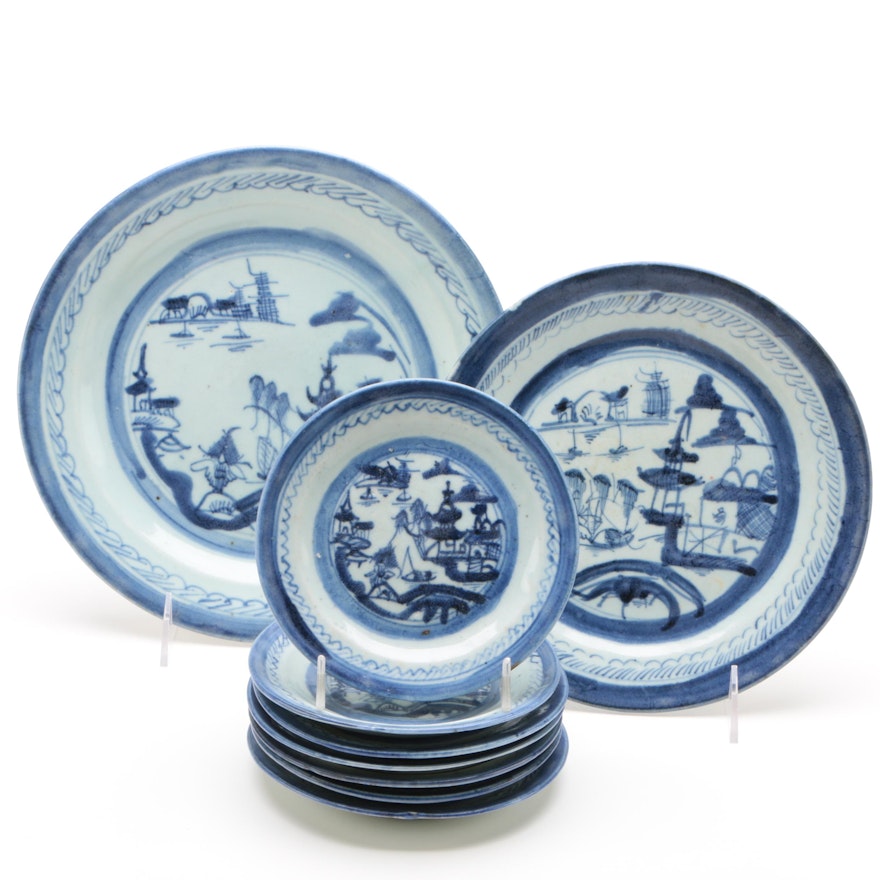 Chinese Porcelain Canton Dinnerware, Qing Dynasty