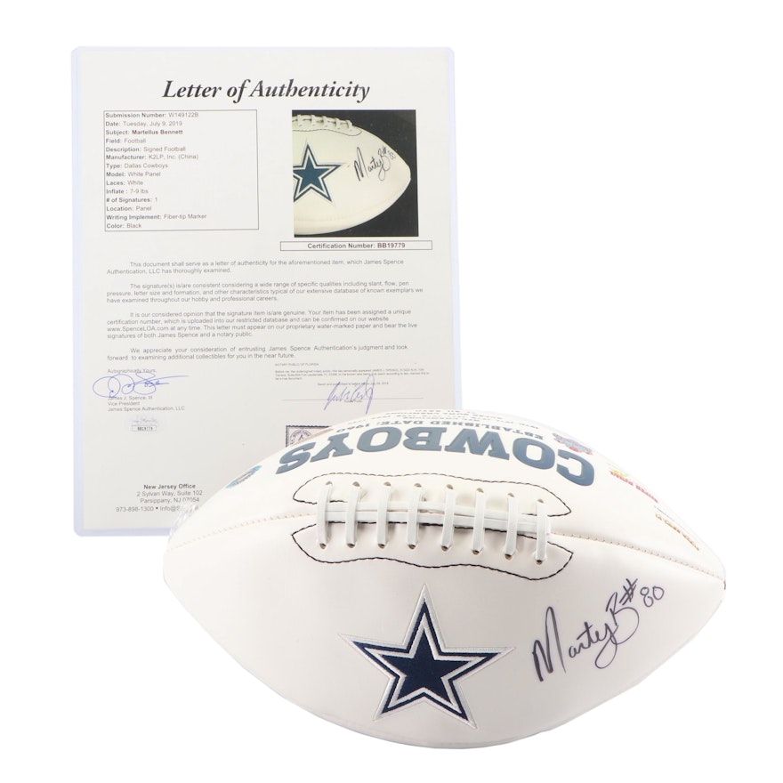 Martellus Bennett Autographed Dallas Cowboys Commemorative Ball