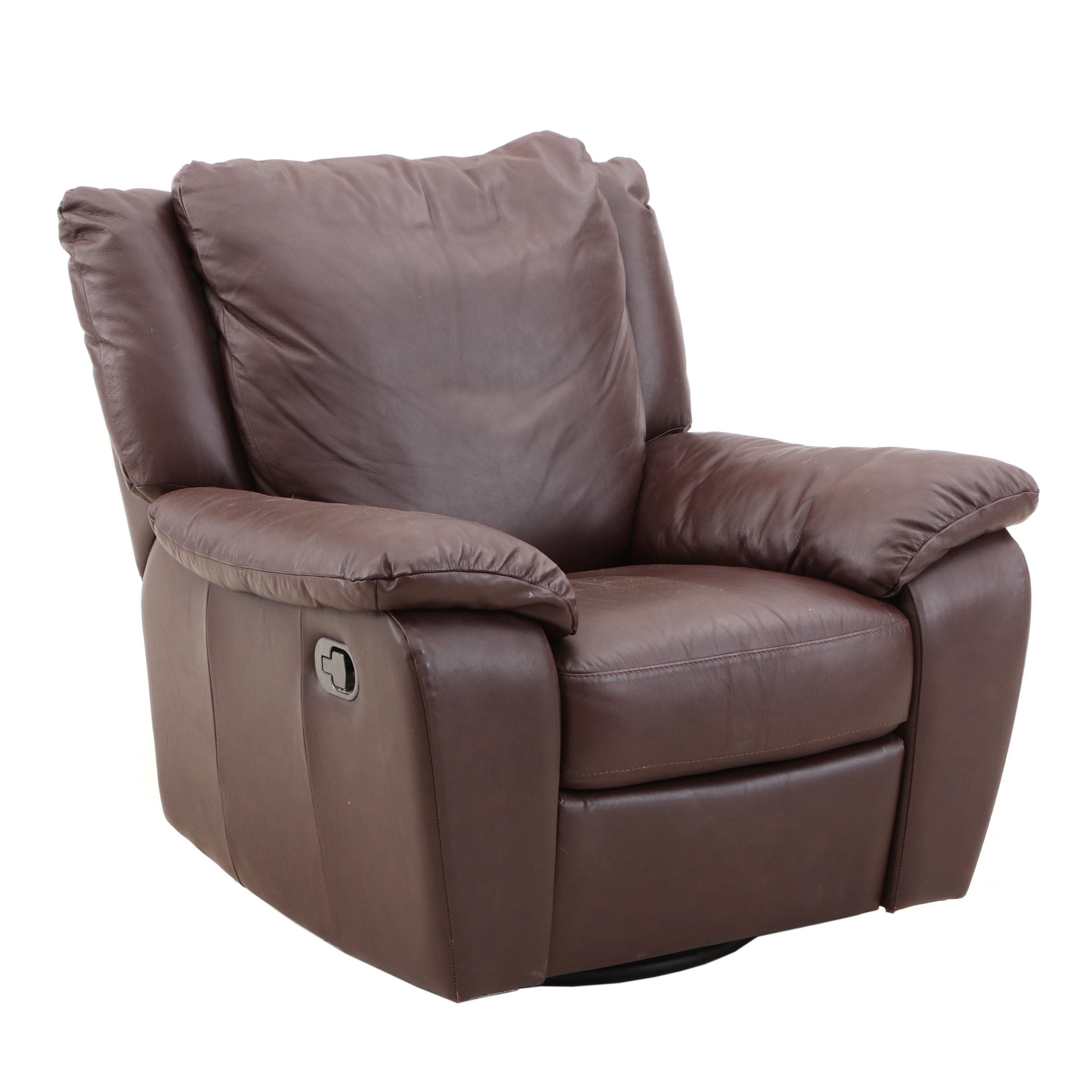Italsofa Leather Swivel Armchair