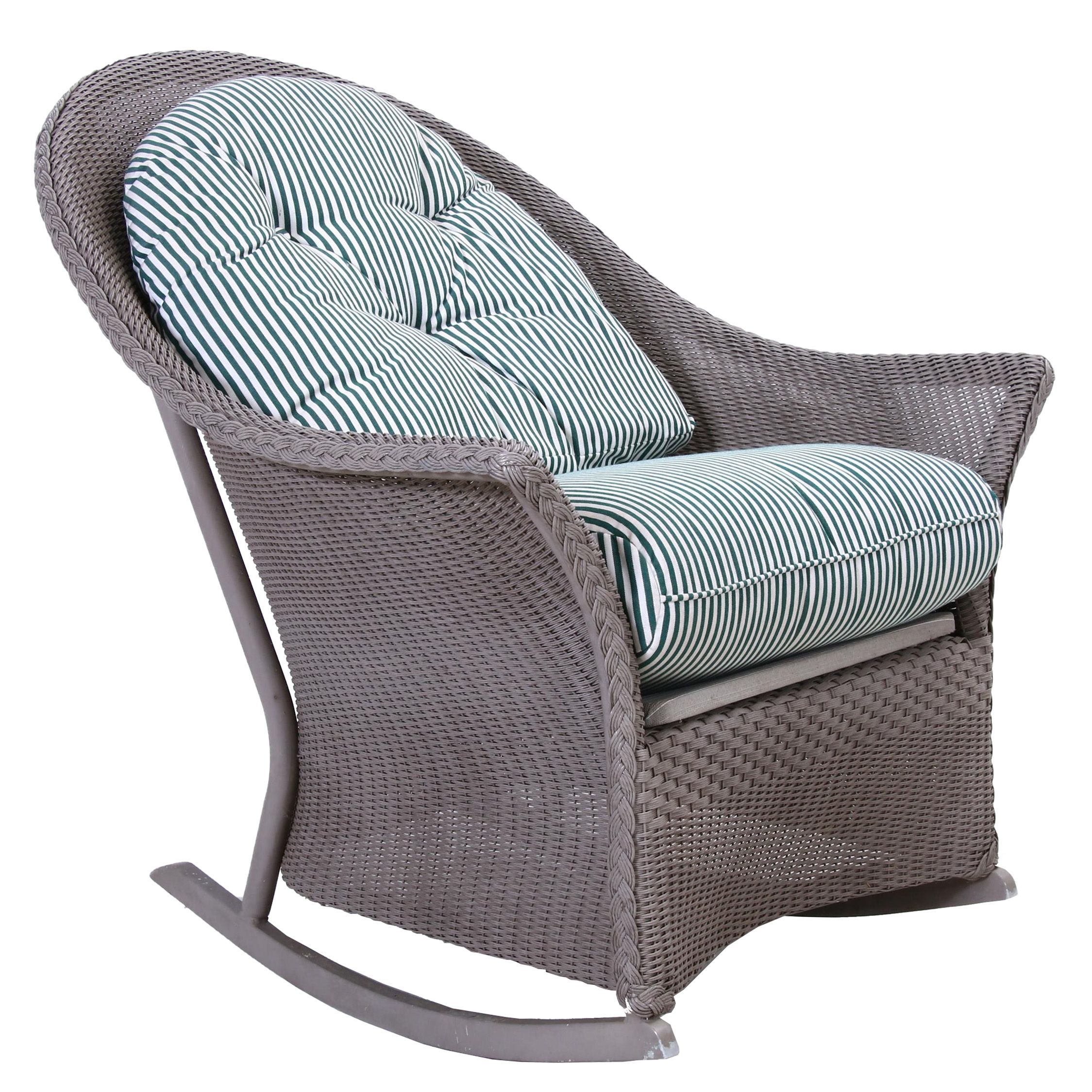 Lloyd Loom Wicker Outdoor Rocking Chair
