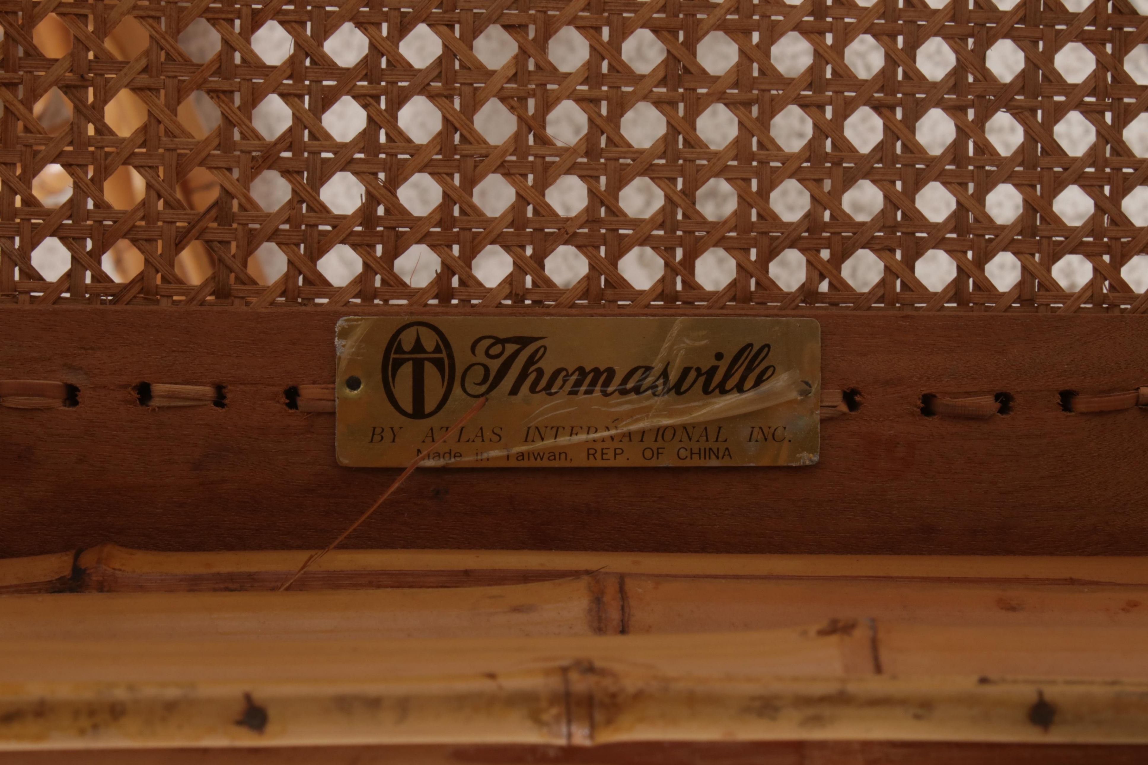 Thomasville Rattan and Bamboo Chairs, Set of Two