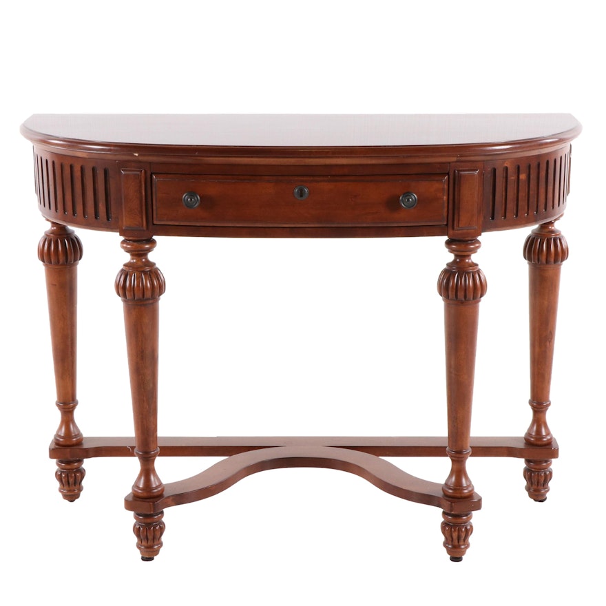 Kincaid, Cherrywood-Stained Demilune Console Table