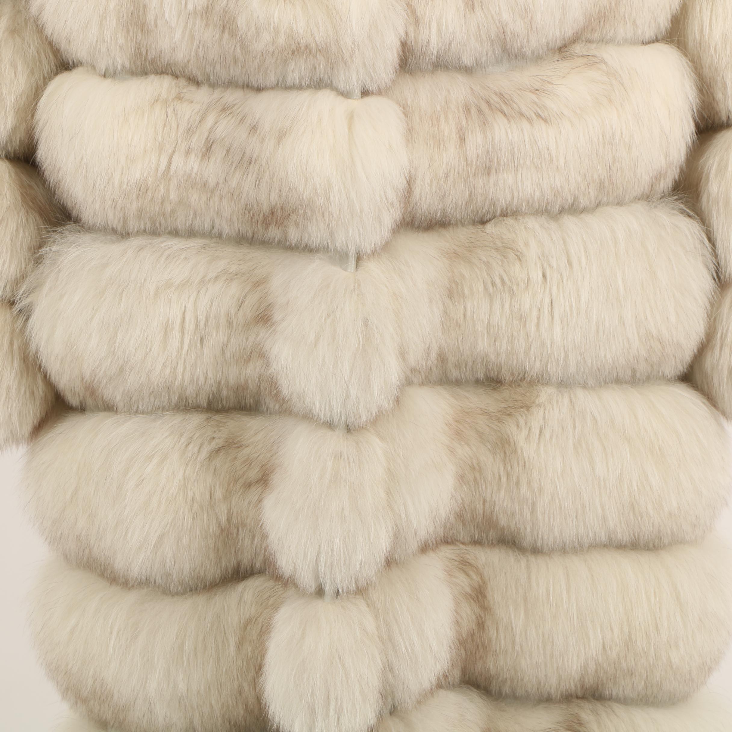 Donald Brooks Fox Fur Extendable Coat with Shawl Collar, Vintage