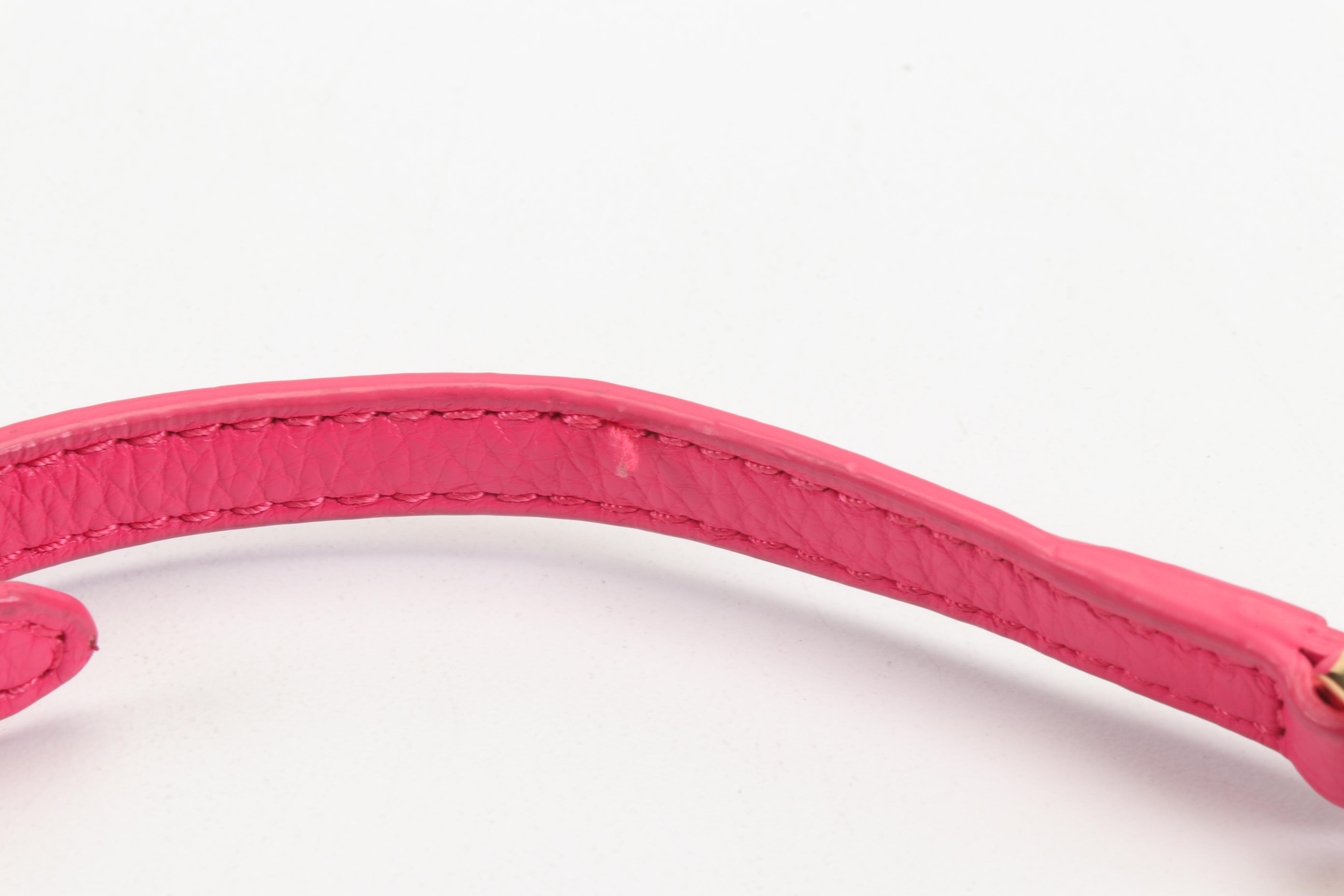 Tory Burch Pink and Red Pebbled Leather Crossbody Bag