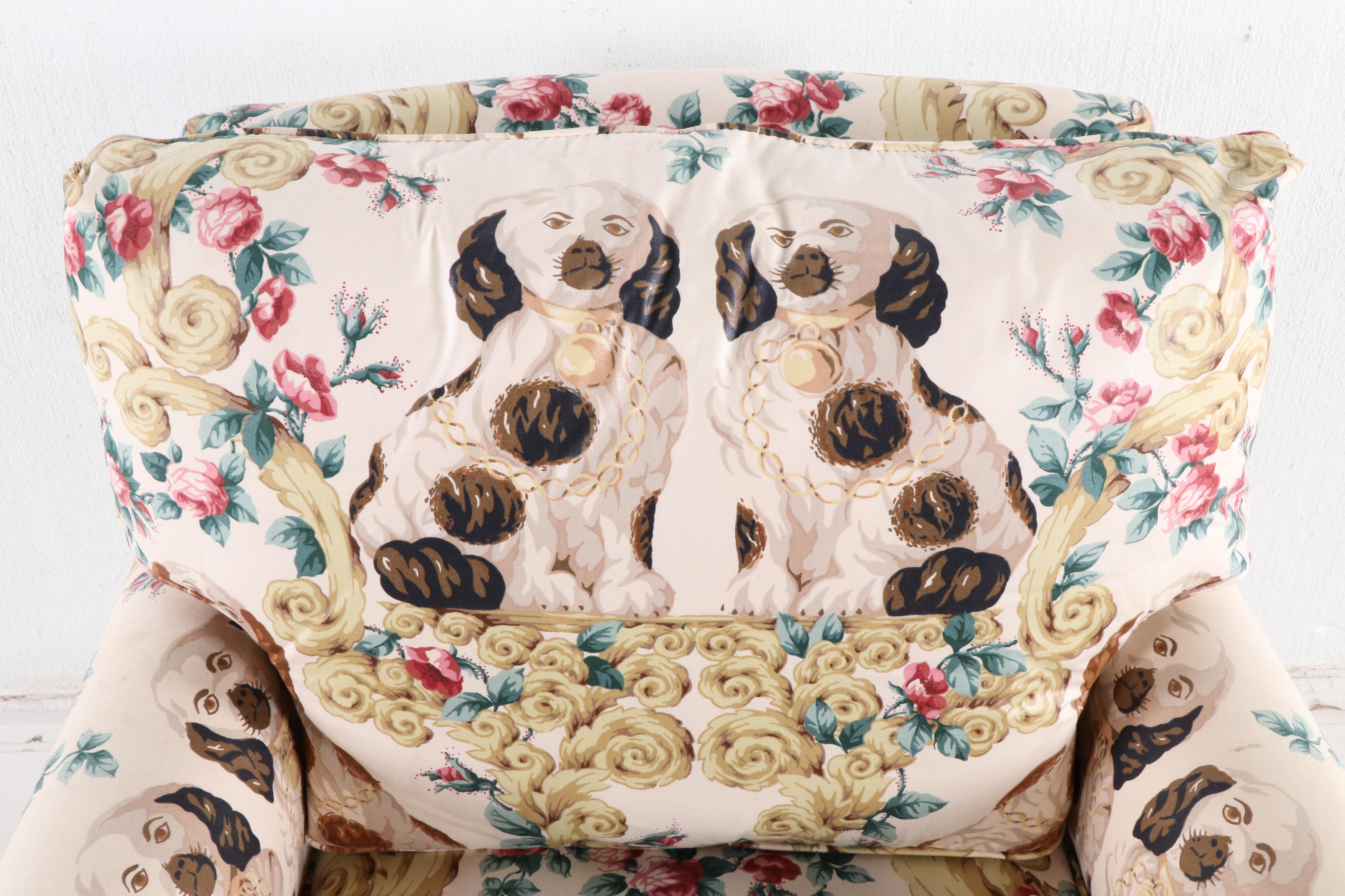 Staffordshire Dog Printed Chintz Armchair