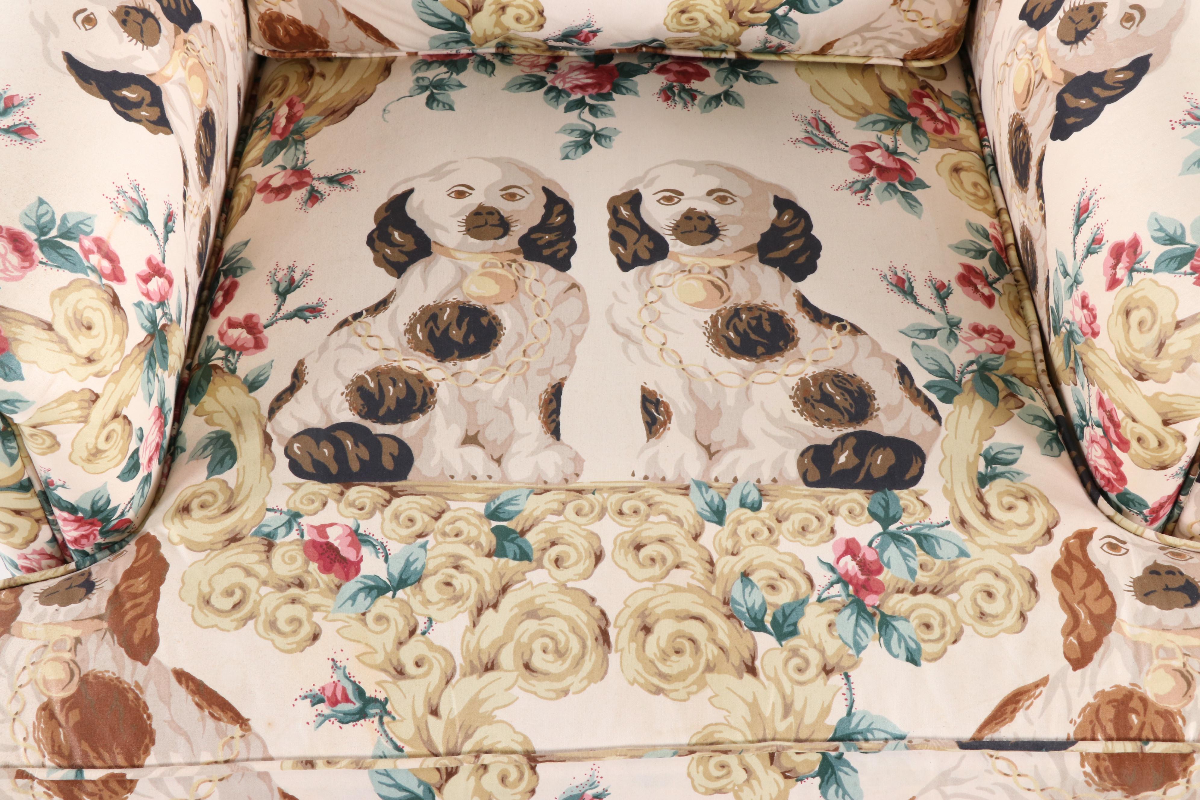 Staffordshire Dog Printed Chintz Armchair
