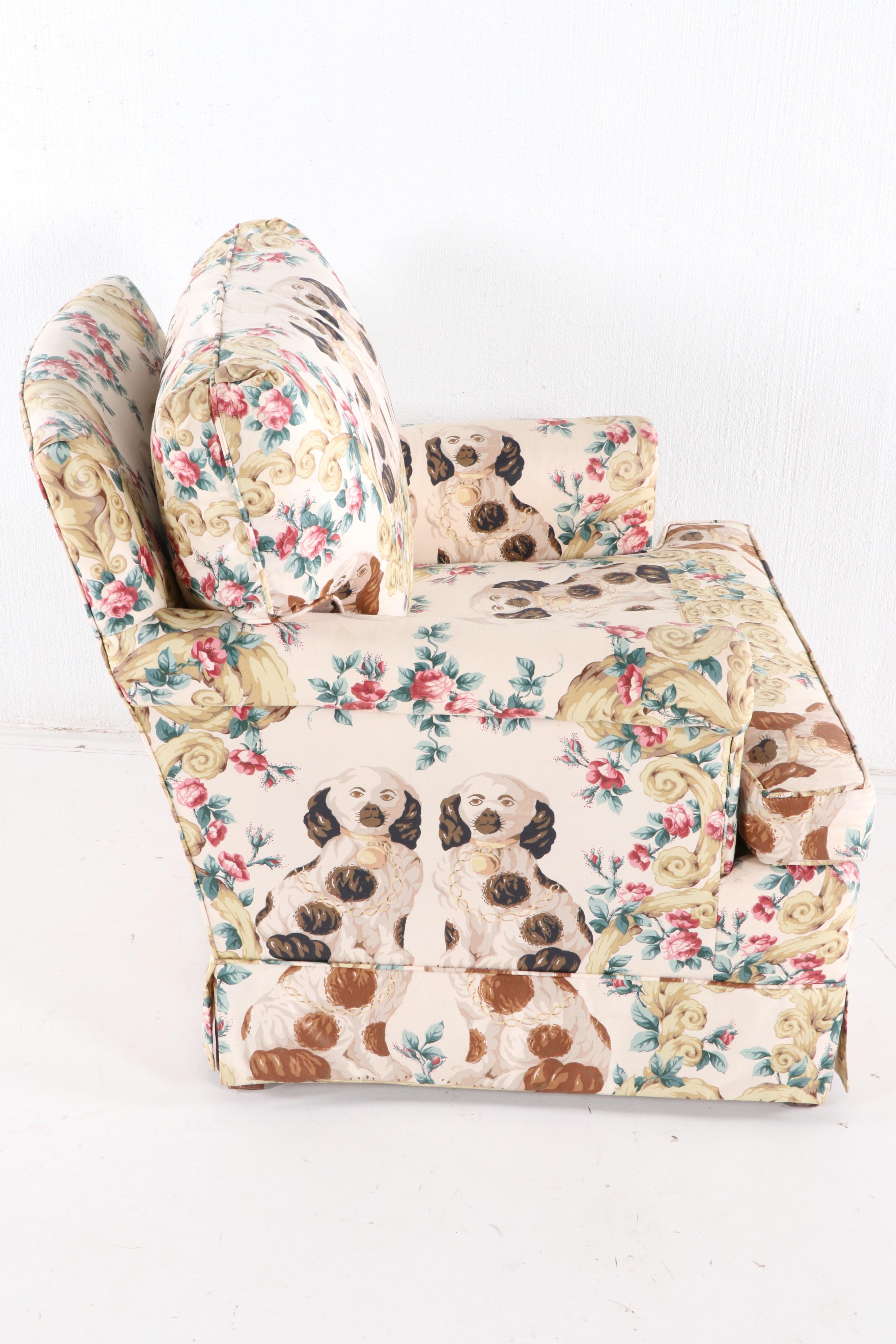 Staffordshire Dog Printed Chintz Armchair