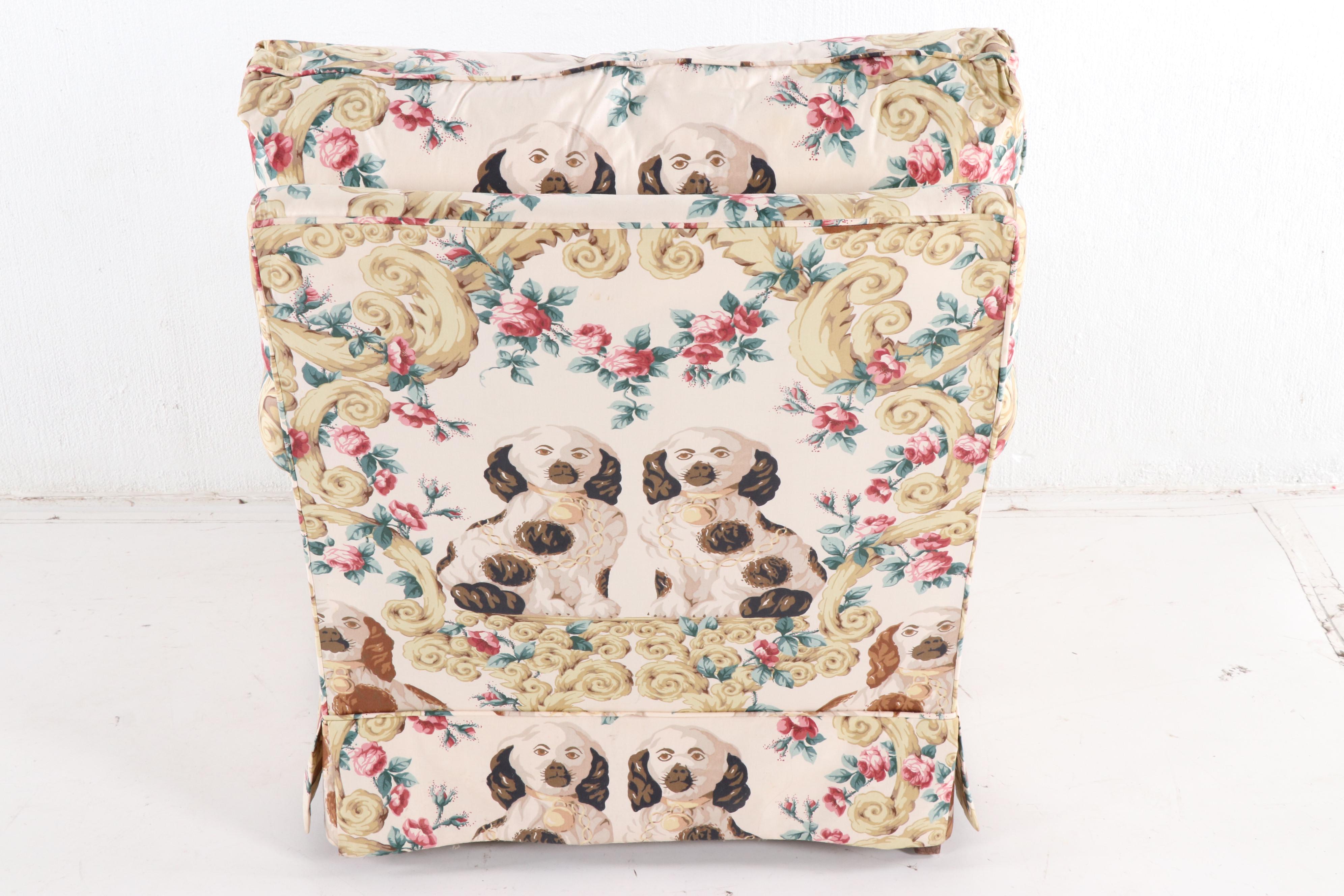 Staffordshire Dog Printed Chintz Armchair