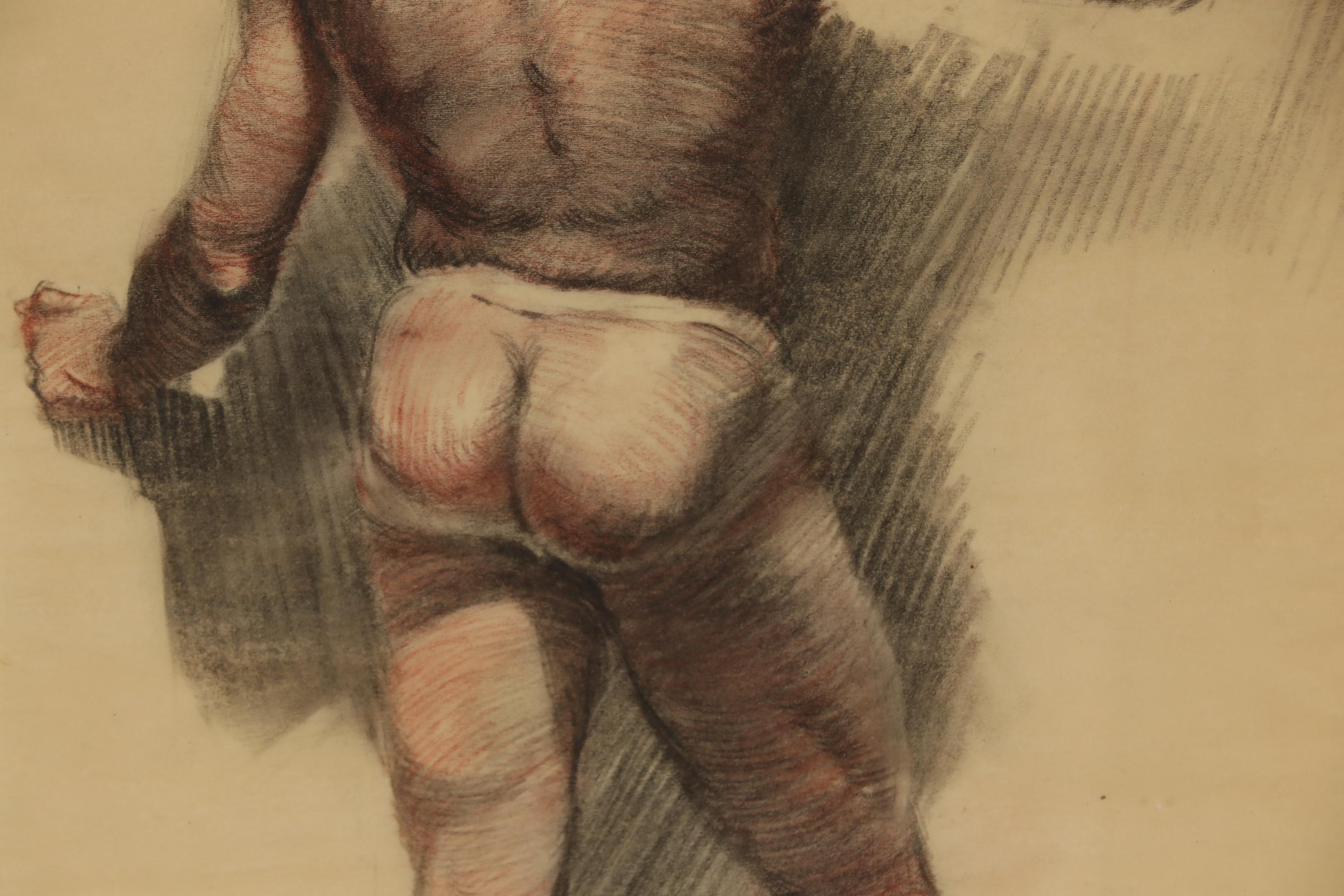 Edmond J. Fitzgerald Conté Crayon Figure Drawing