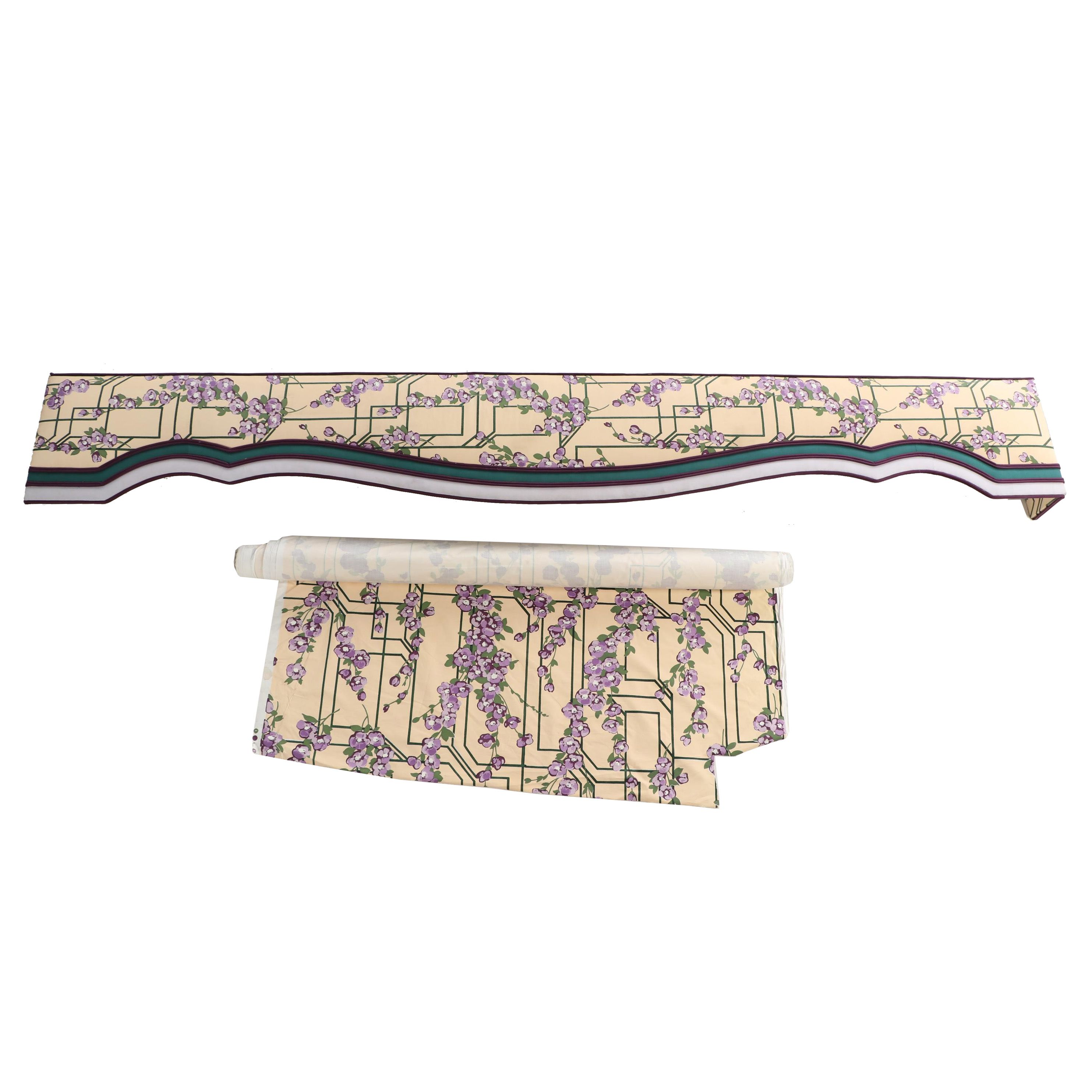 Upholstered Valence and Partial Bolt of "Ming" Chintz by Judscott Handprints Ltd