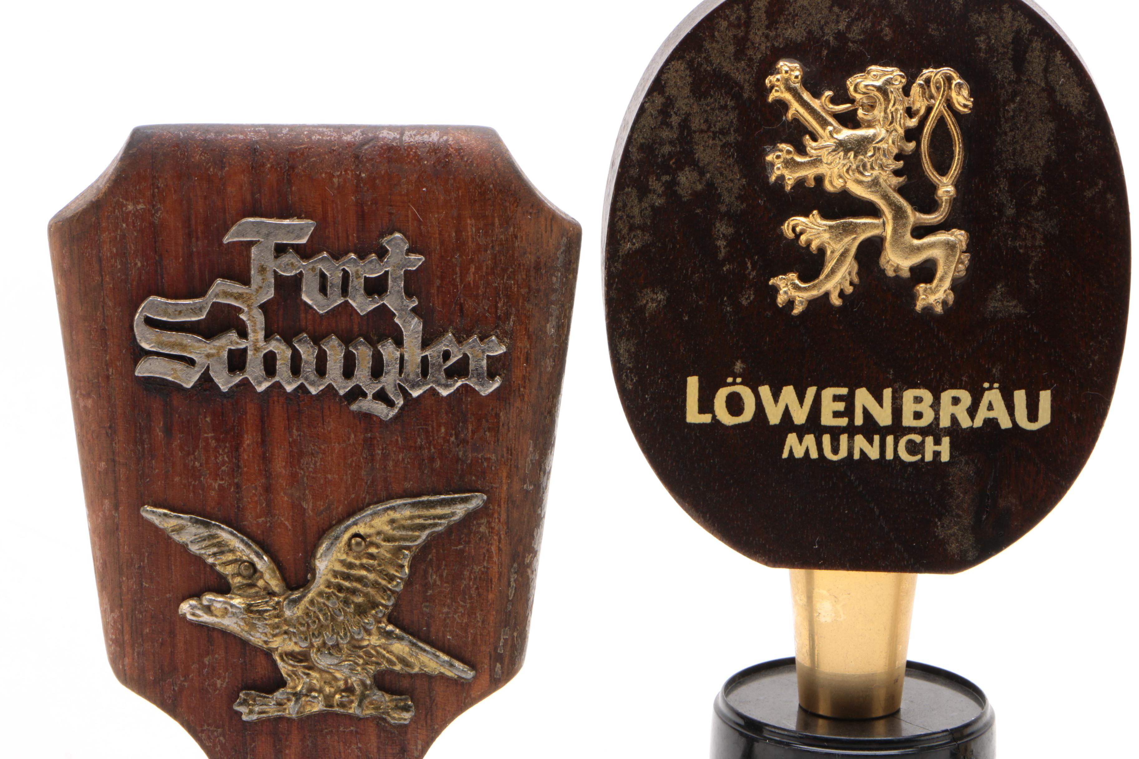 Löwenbräu, Labatt, Heileman's Old Style, and Fort Schayler Beer Tap Handles