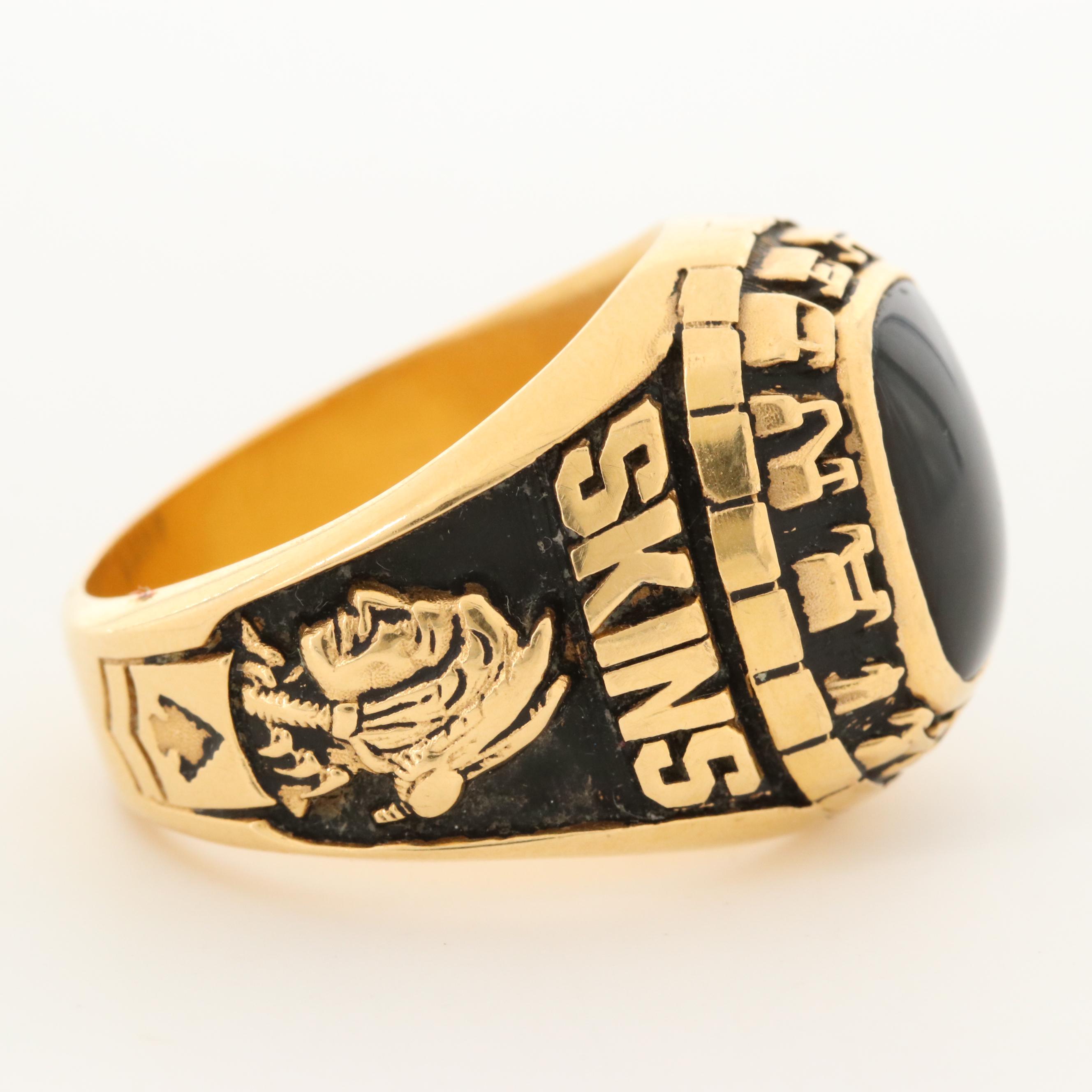 Jostens 18K Gold Black Onyx "Anderson High School" Class Ring