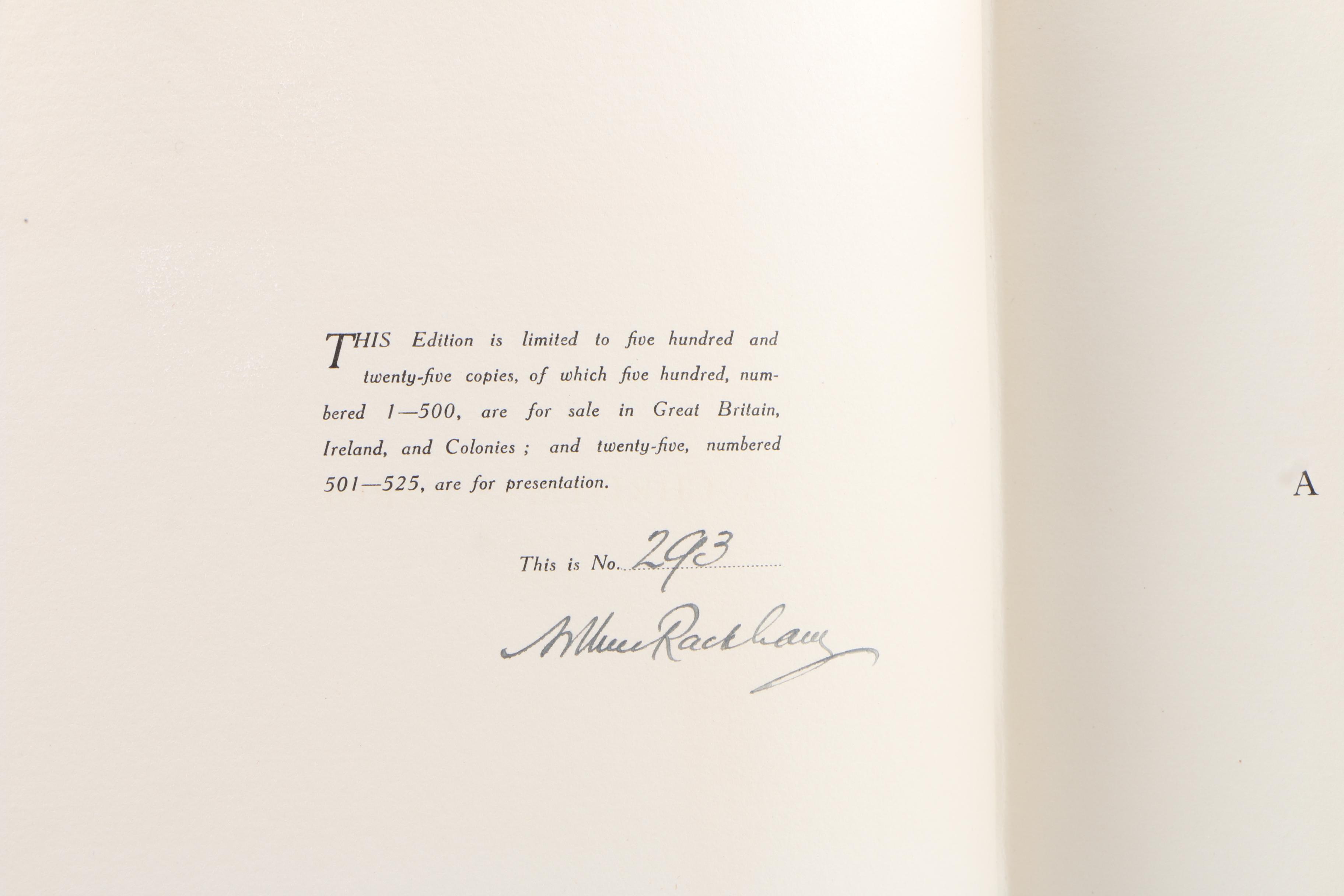 1915 Arthur Rackham Signed Illustrated "A Christmas Carol" by Charles Dickens