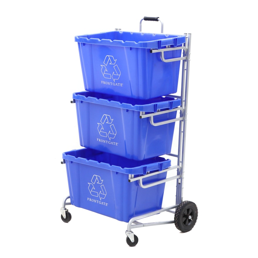 Norris Recycling Bin Cart with Frontgate Plastic Bins