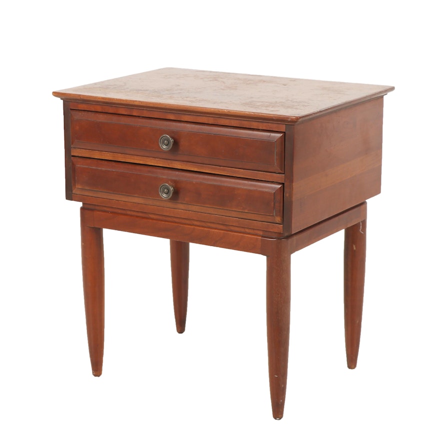 Willett Furniture, Cherrywood Bedside Chest-on-Stand