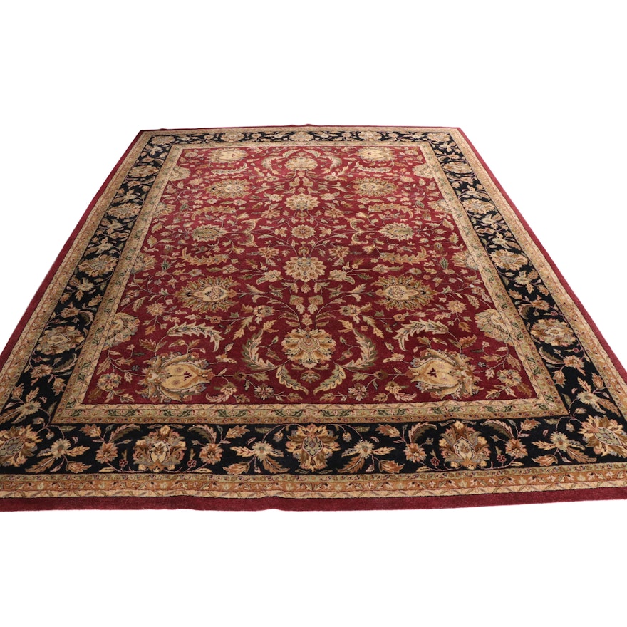 Tufted Indian Agra Style Wool Room Sized Wool Rug